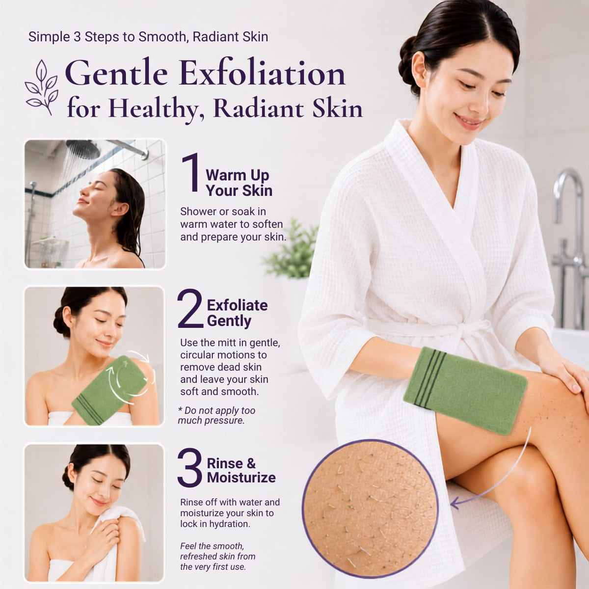 Asian Korean Exfoliating Bath Washcloth Mitt (5 Count)