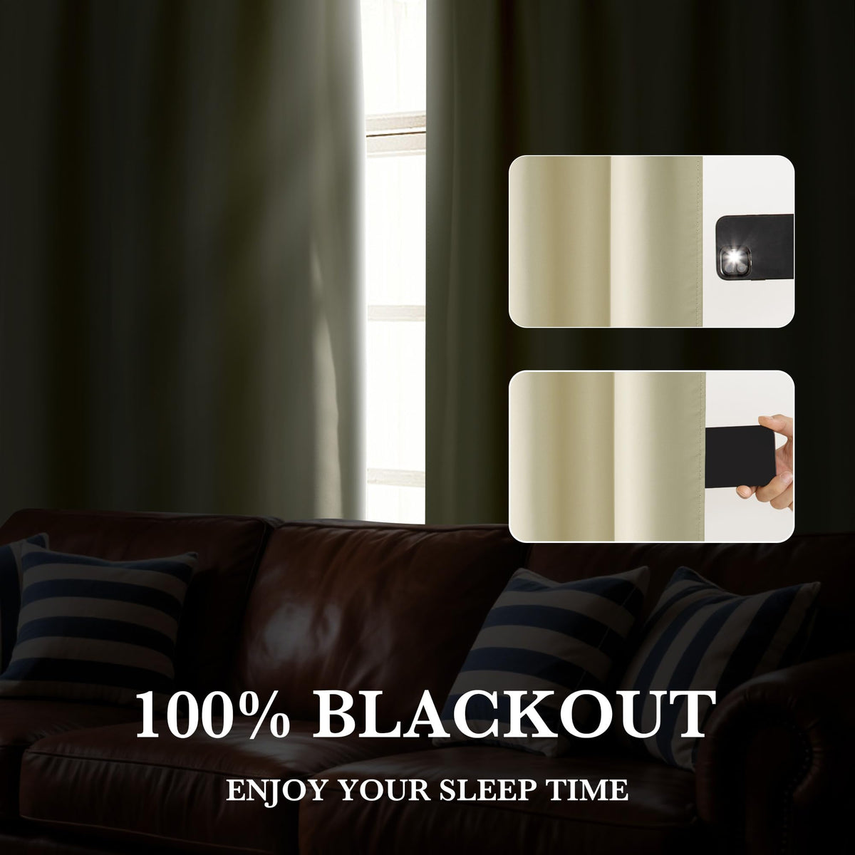 Bedroom Blackout Curtains 63 inches Long (2 Count)