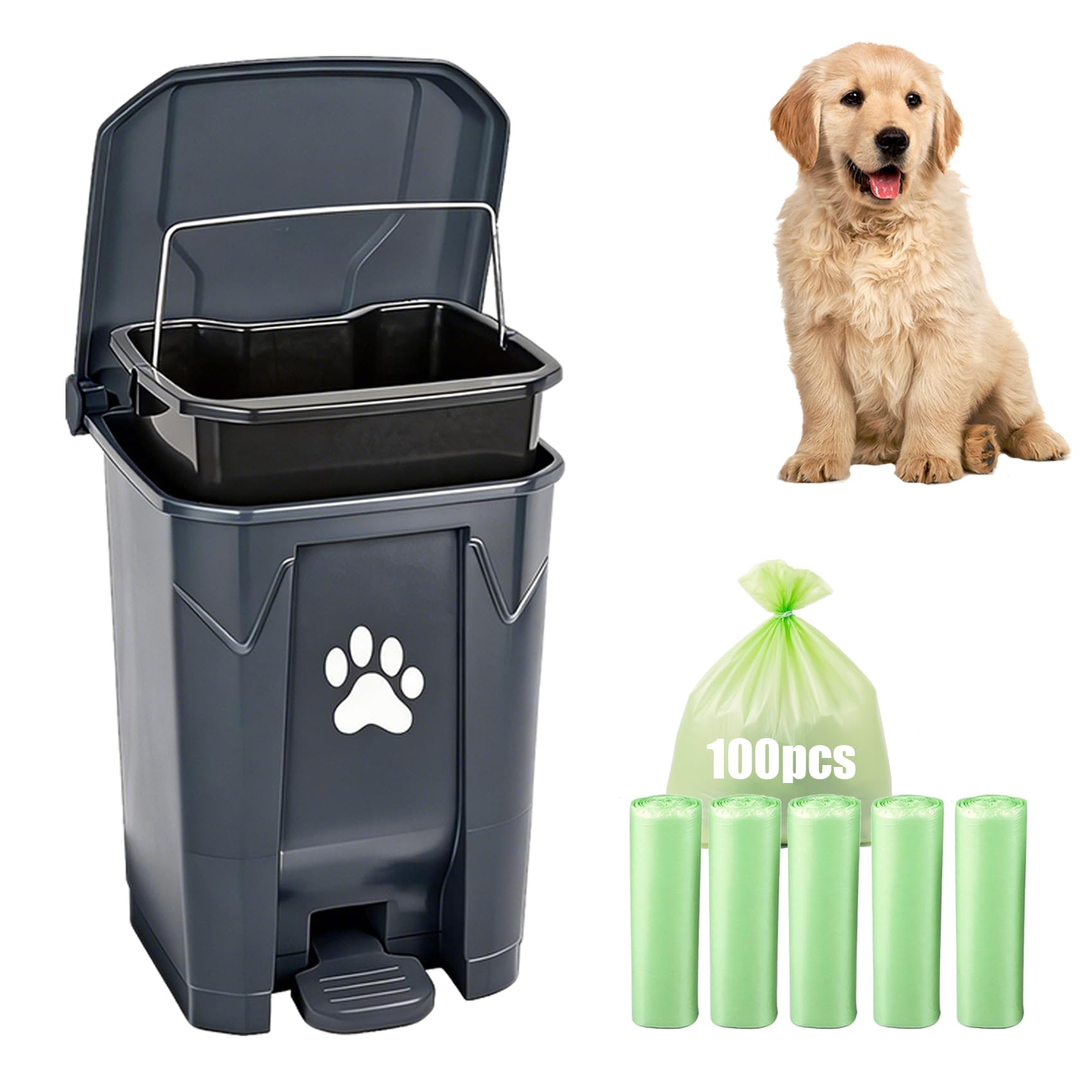 Dog Poop Trash Can for Outdoors
