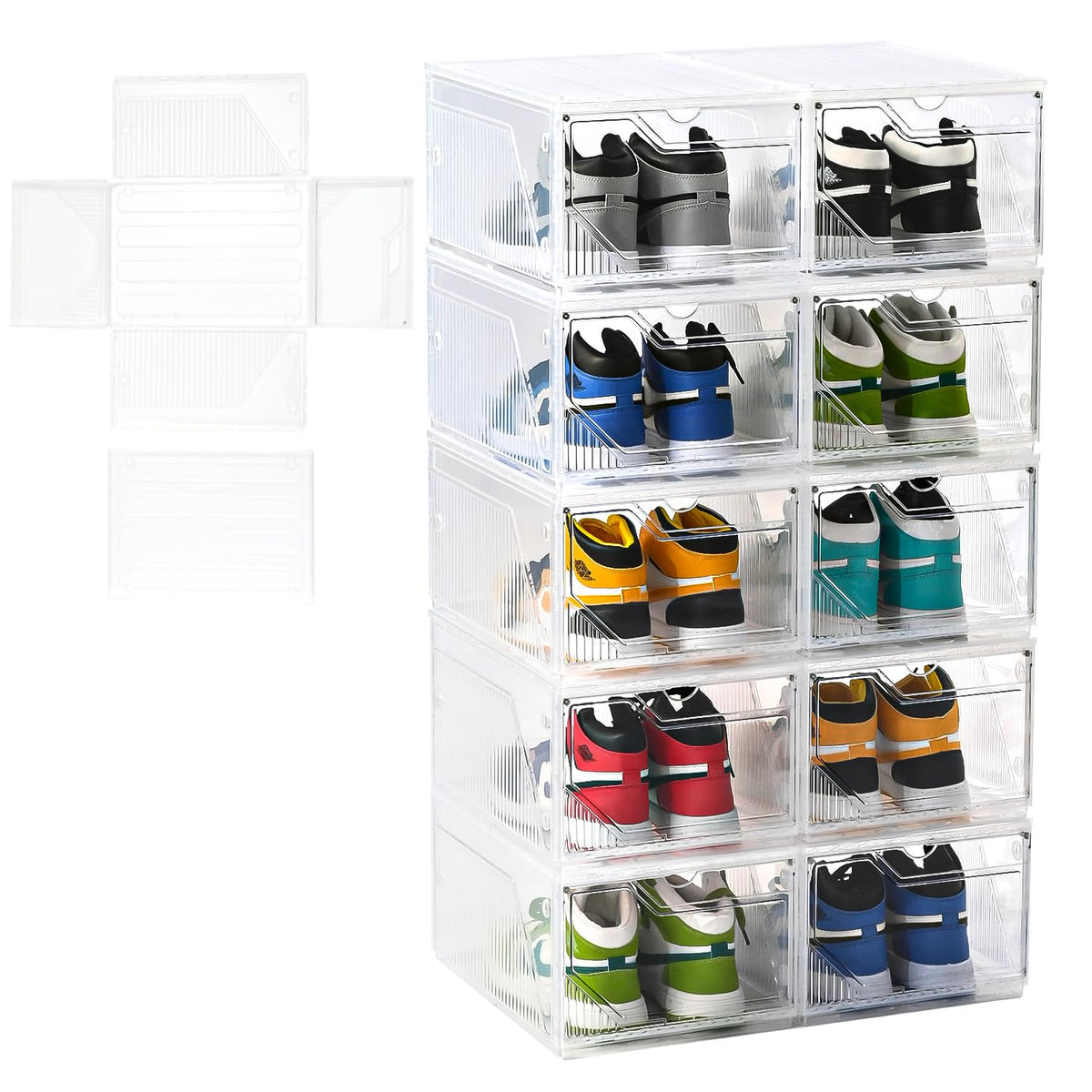 Large Shoe Boxes Clear Plastic Stackable