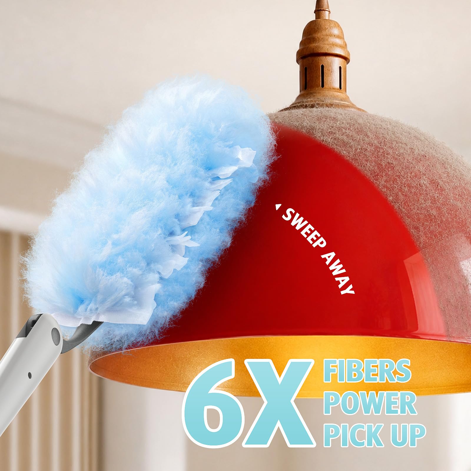 30 Count Duster Kit Refills with 3 ft Extendable Handle for Swiffer