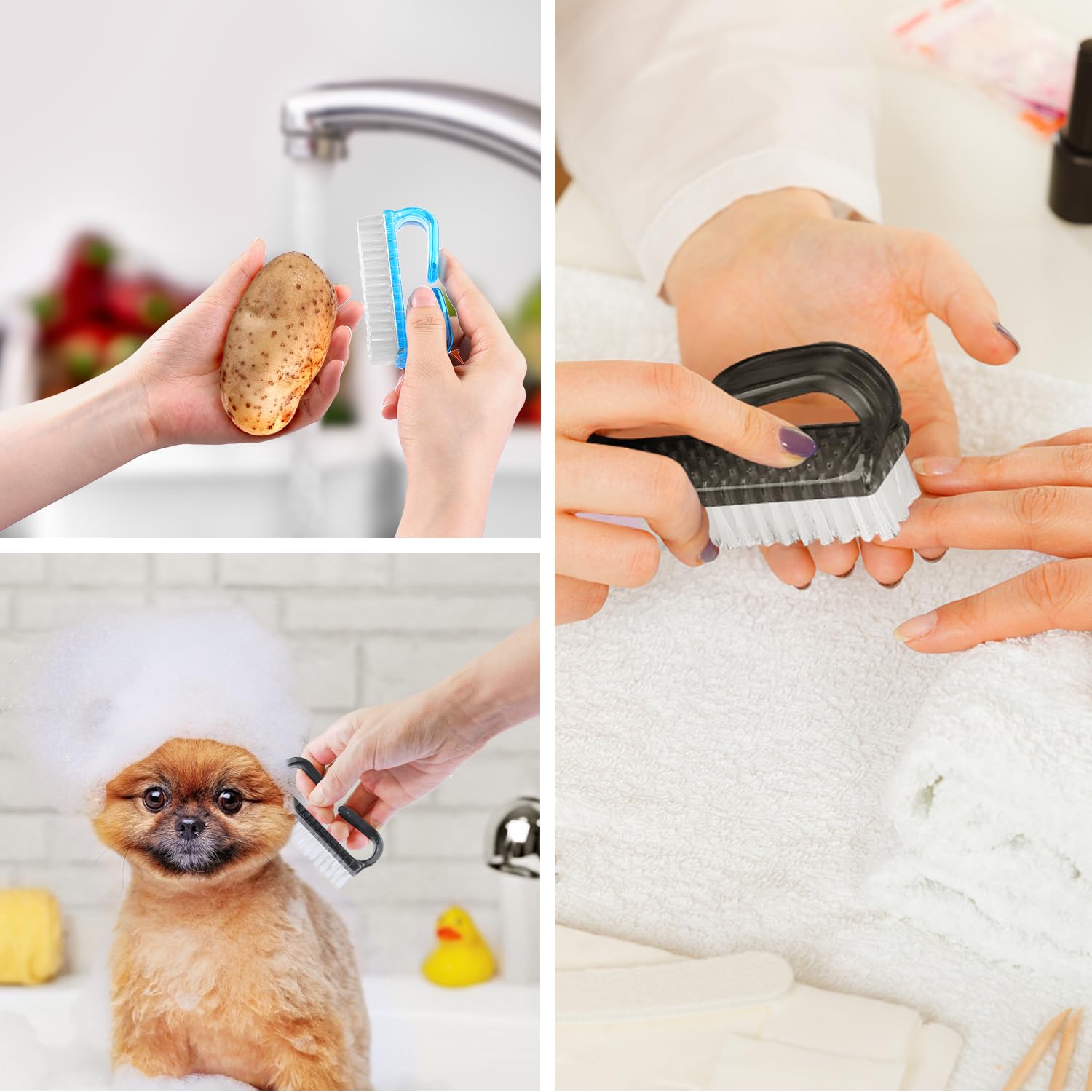 Handle Grip Cleaning Nail Brush (4 Count)