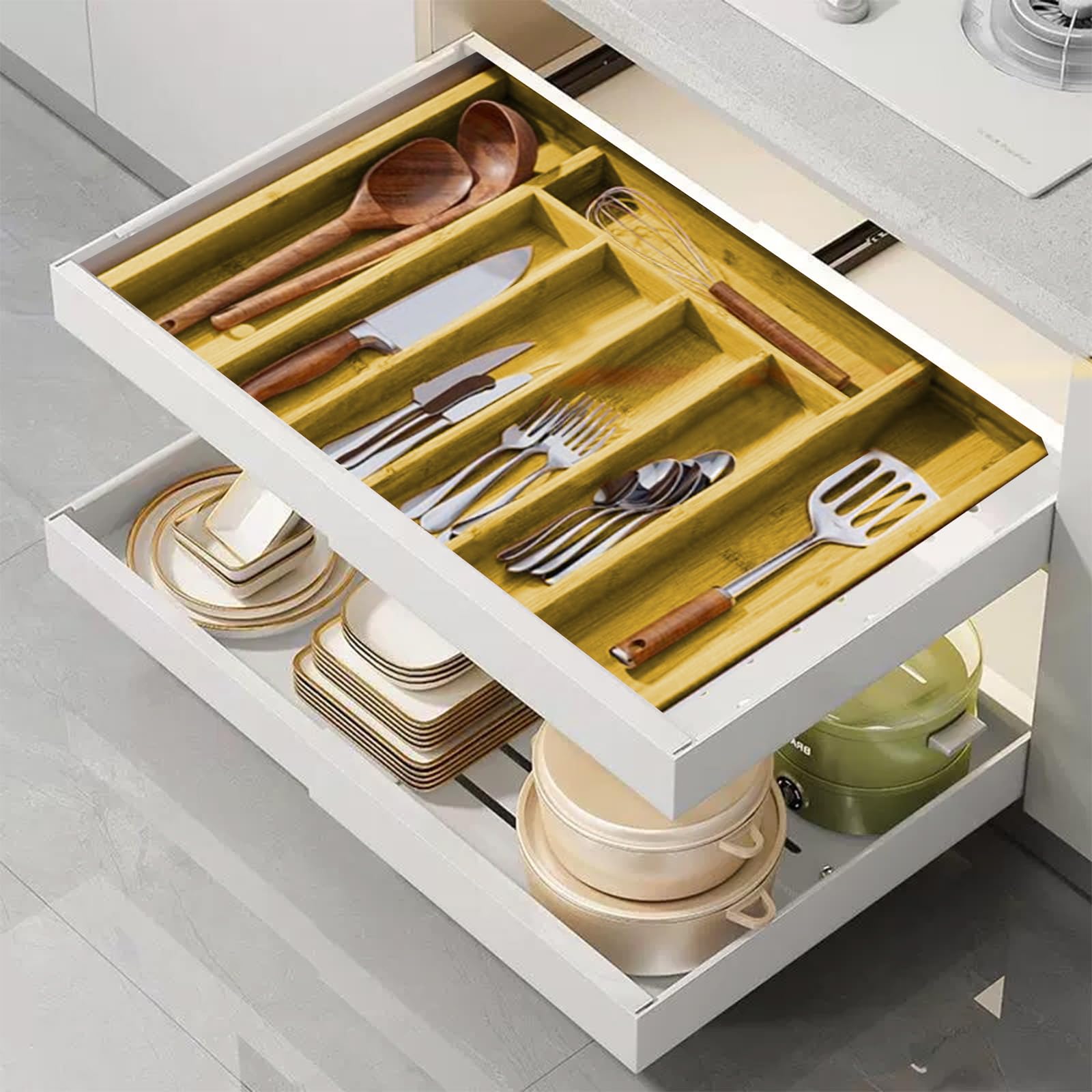 Bamboo Adjustable Drawer Organizer