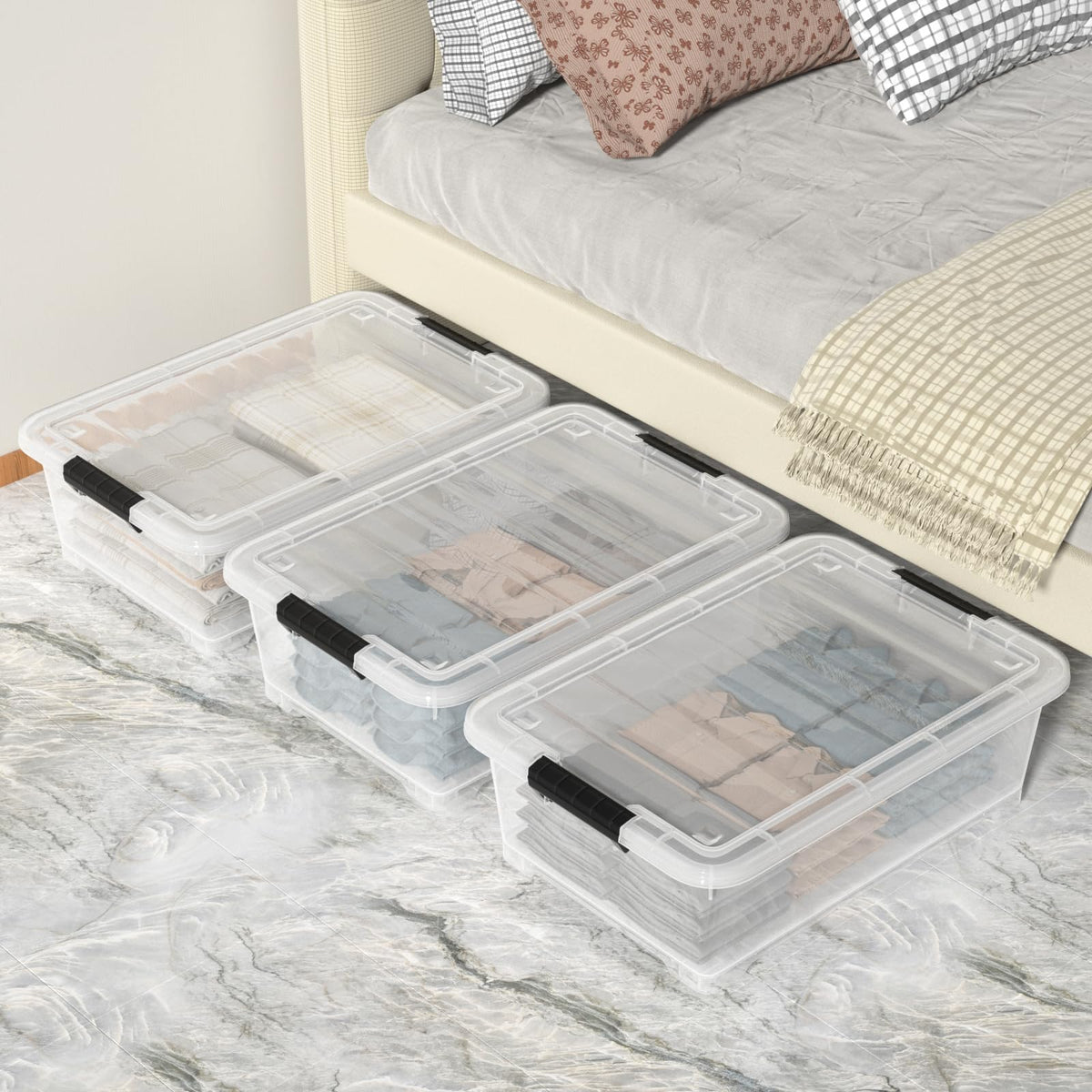 Under Bed Storage Containers with Lid (4 Count)