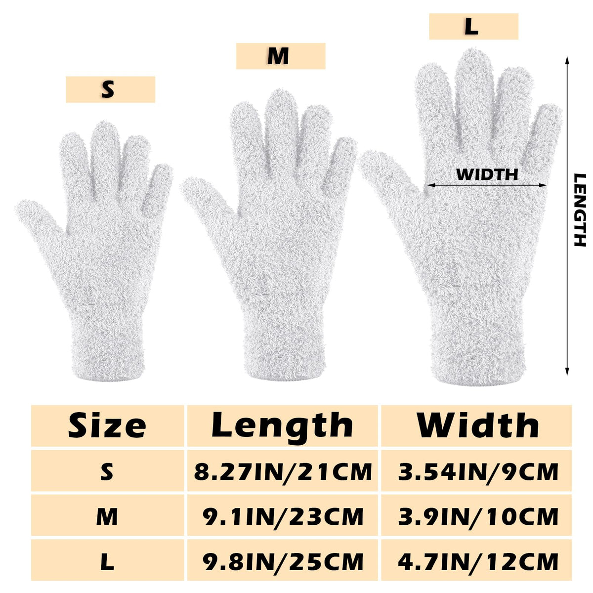 3 Pairs Microfiber Dusting Gloves for Plants Leaf (3 Count)