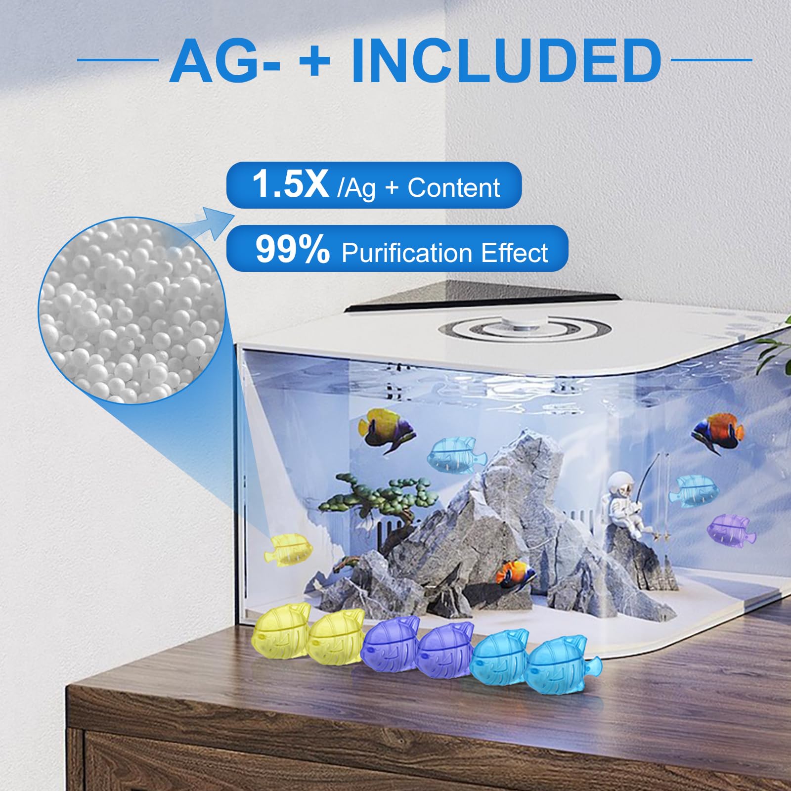 10PC Humidifier Cleaner Fish Universal Humidifier Tank Cleaner Works in All humidifiers and Fish Tanks Purifies Water (10 Count)
