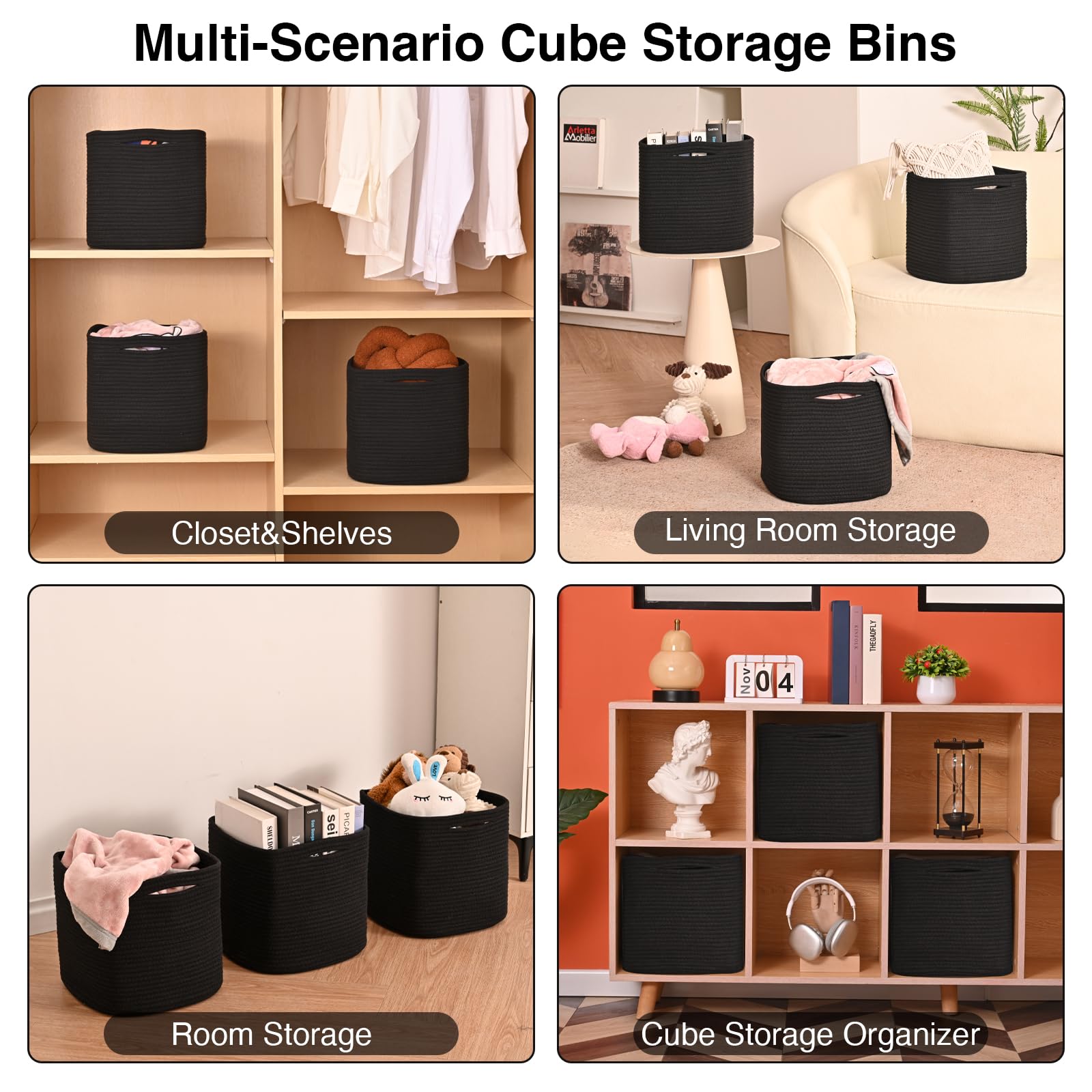 11 Inch Cube Storage Bins (3 Count)