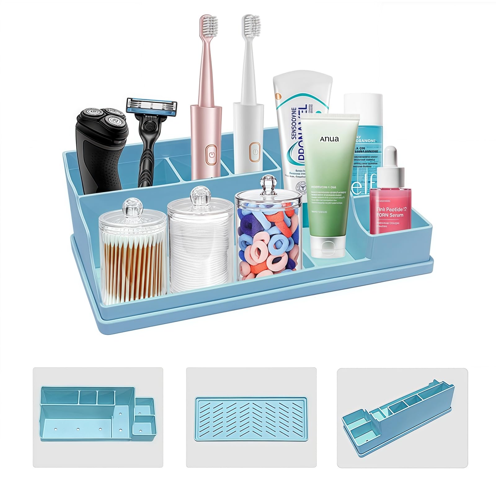 Silicone Multifunctional Bathroom Organizer Countertop