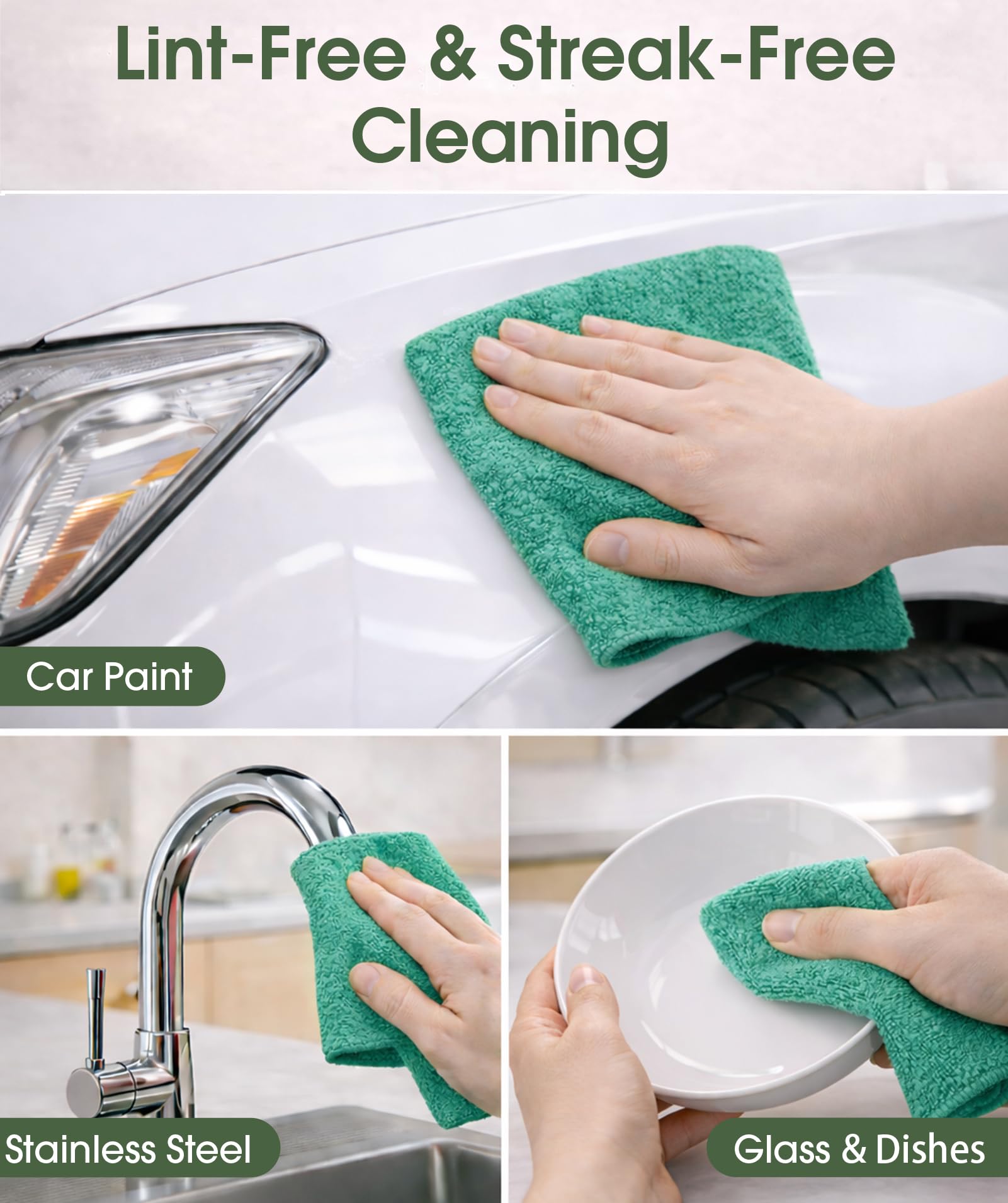 Microfiber Cleaning Cloth Roll (100 Count)