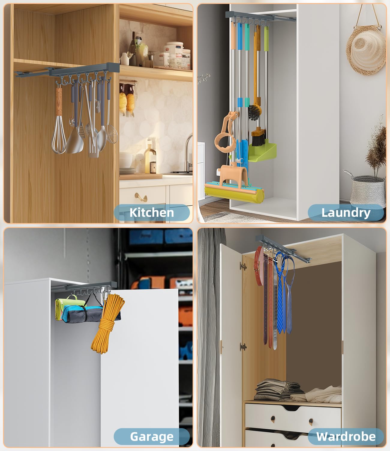 Pull Out Broom Holder
