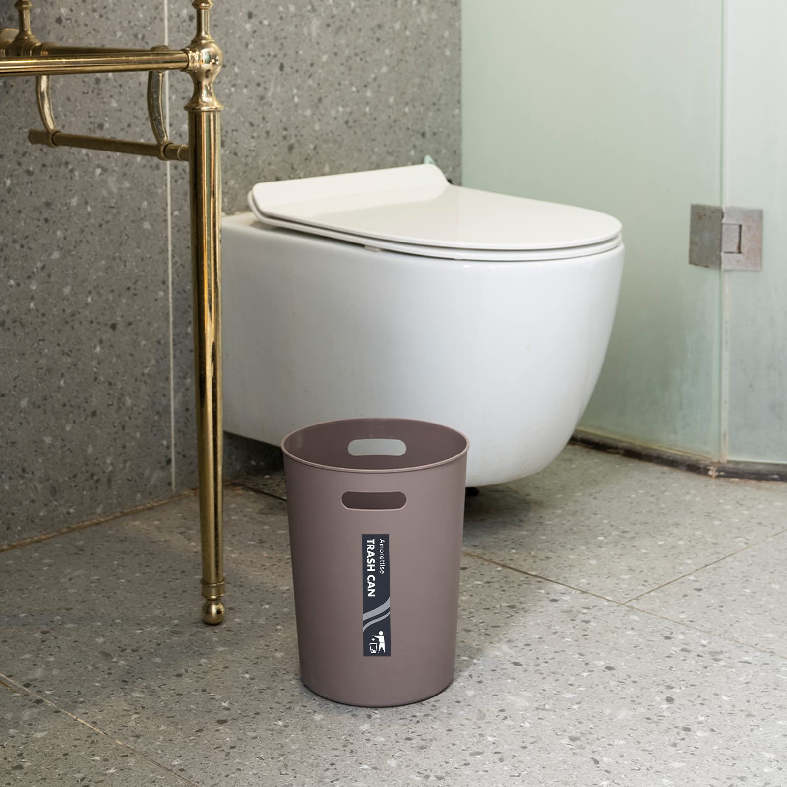 4 Pack Small Trash Can 3 Gallon Garbage Can for Bathroom Bedroom Kitchen (4 Count)