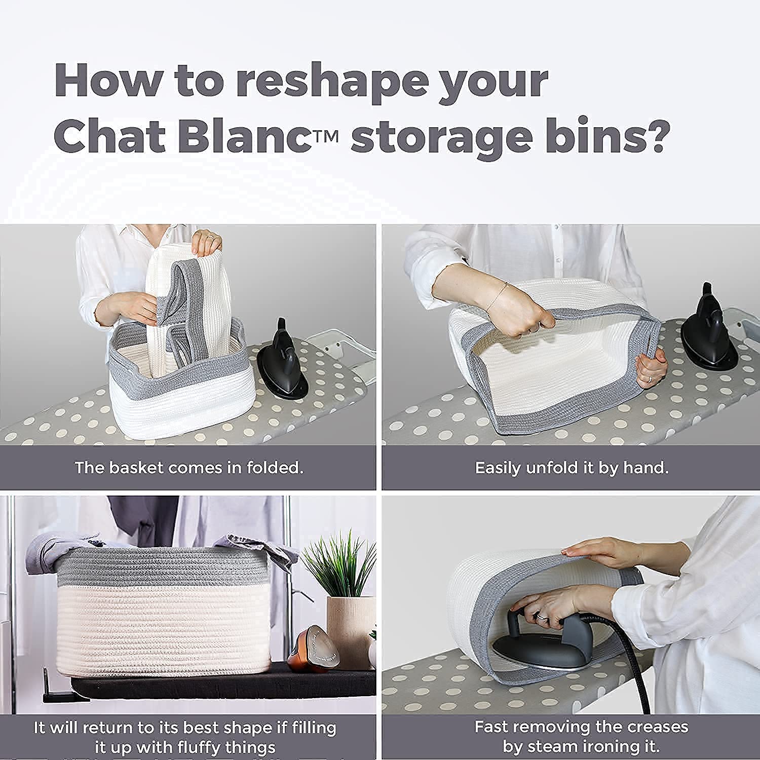 Cotton Rope Baskets for Organizing (3 Count)