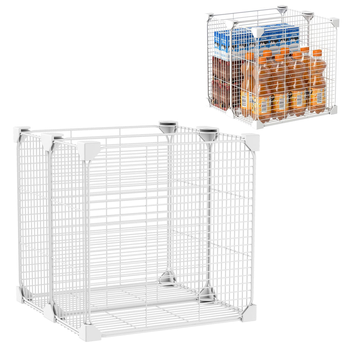 Deep Freezer Organizer Bin with Adjustable Divider Pantry