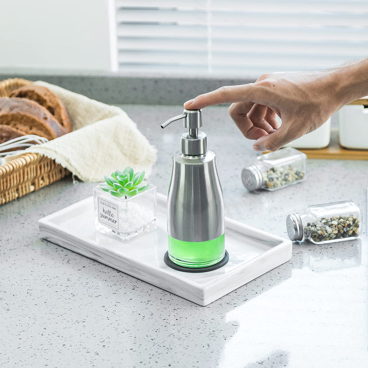 2 Pack Soap Dispenser with Coaster and Stickers (2 Count)