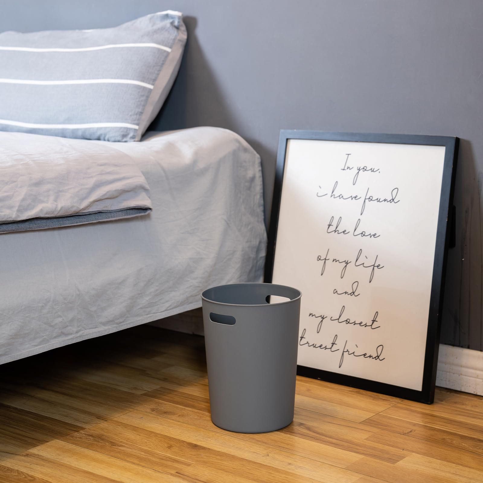 4 Pack Small Trash Can 3 Gallon Garbage Can Bathroom Bedroom Kitchen Grey (4 Count)