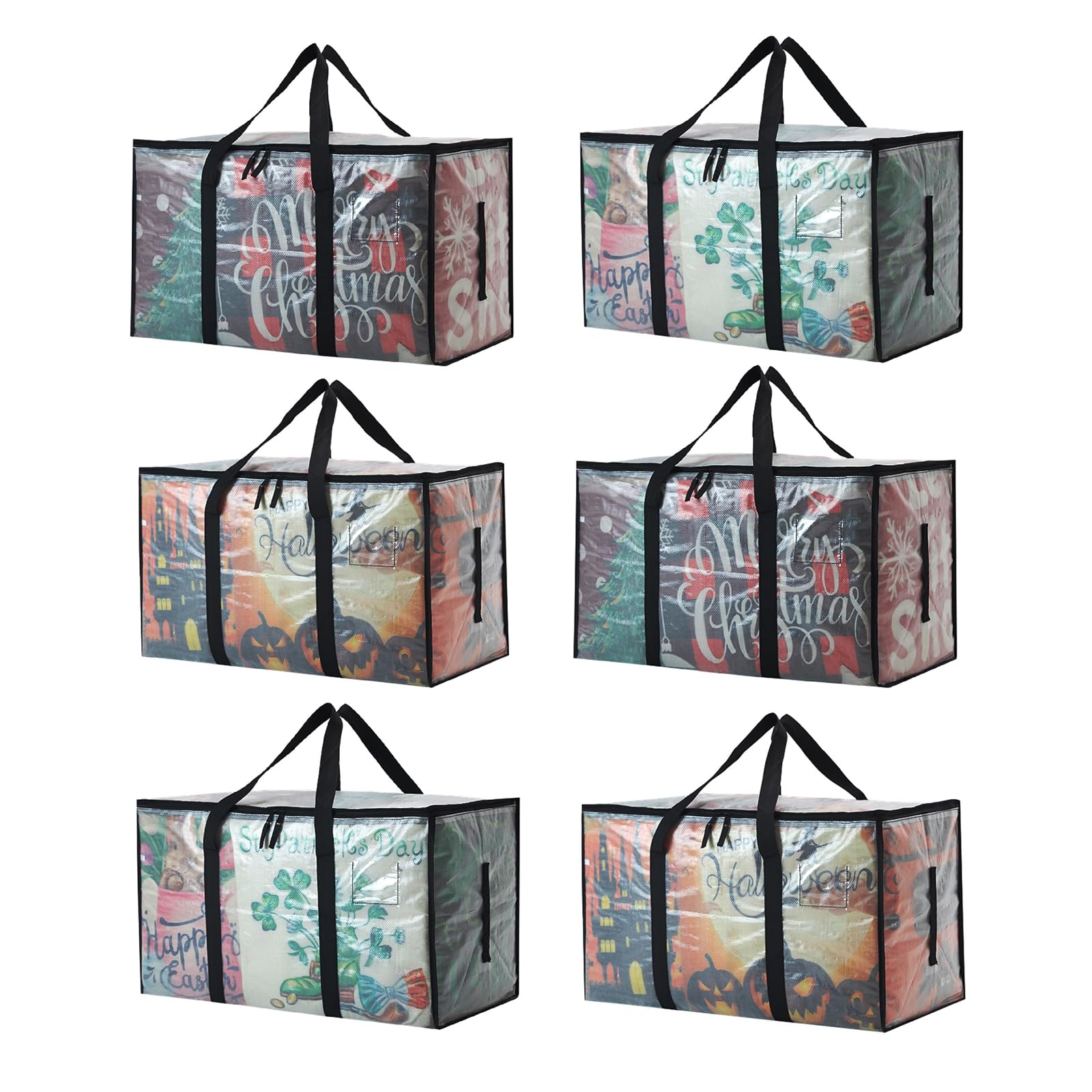 6 Pack Extra Large Clear Moving Bags with Zippers (6 Count)