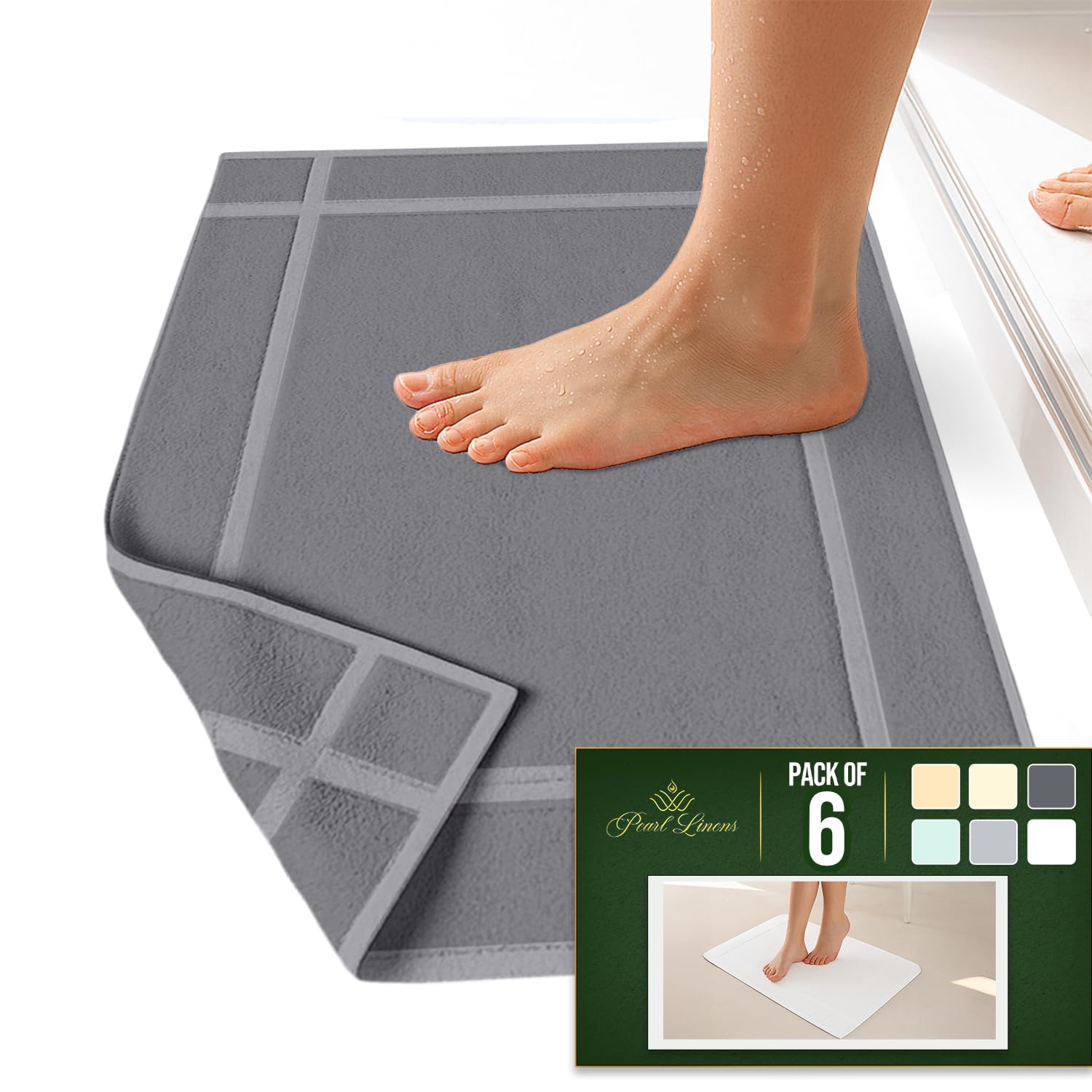 100% Ring Spun Cotton Bath Mat (6 Count)
