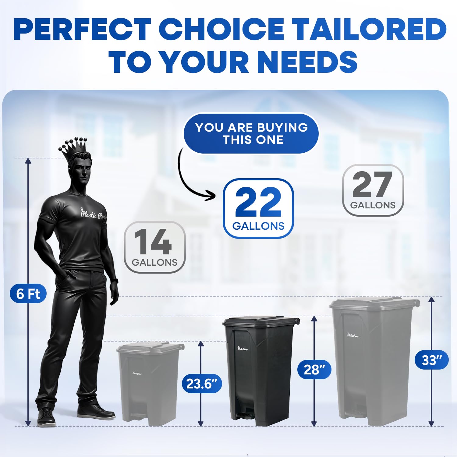 22 Gallon Step Trash Can for Kitchen