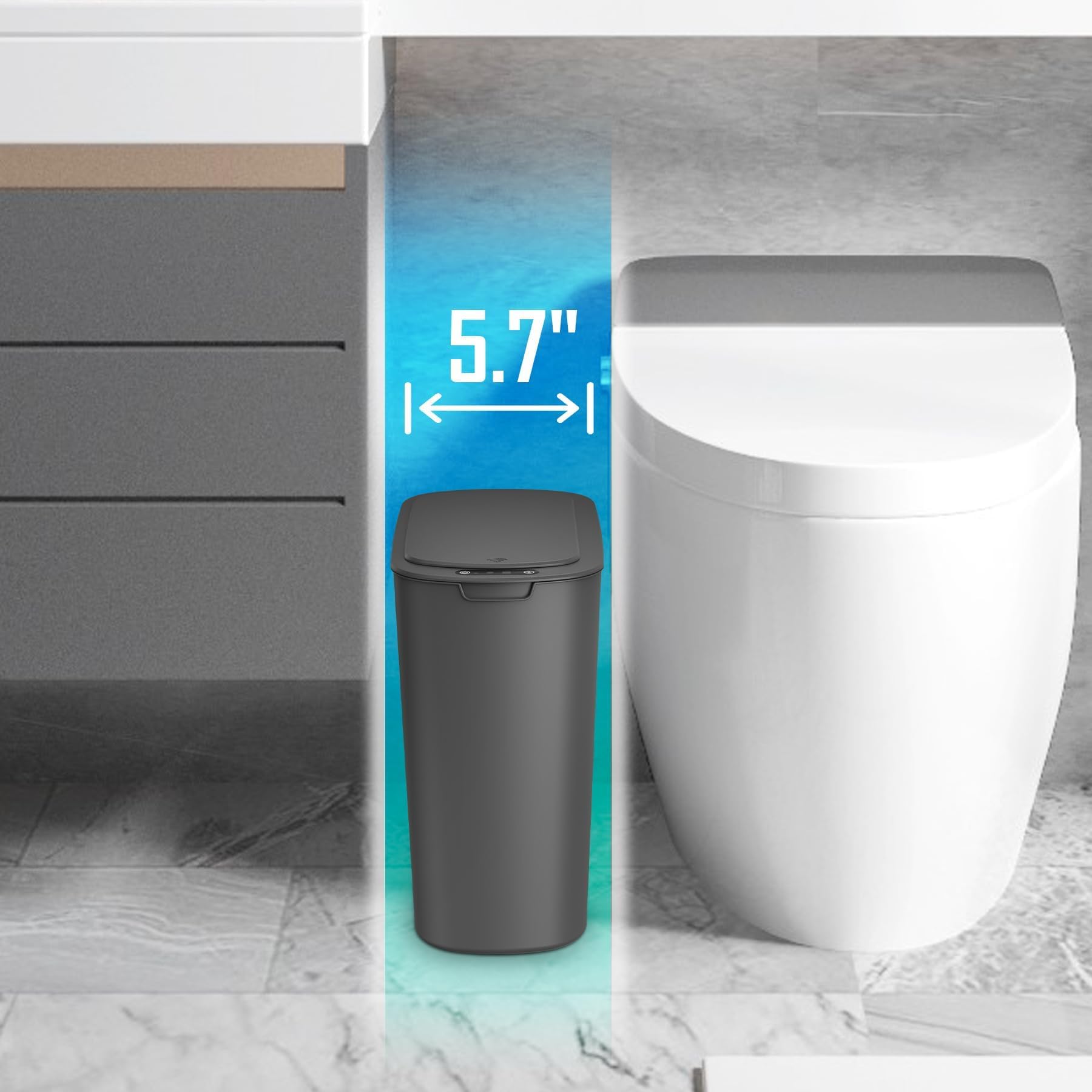 Automatic Small Bathroom Trash Can with Lid