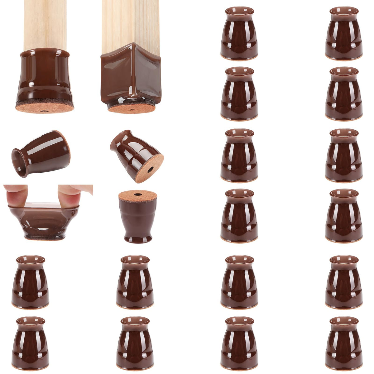 16 Pack Extra Small Chair Leg Floor Protectors for Hardwood Floors (16 Count)