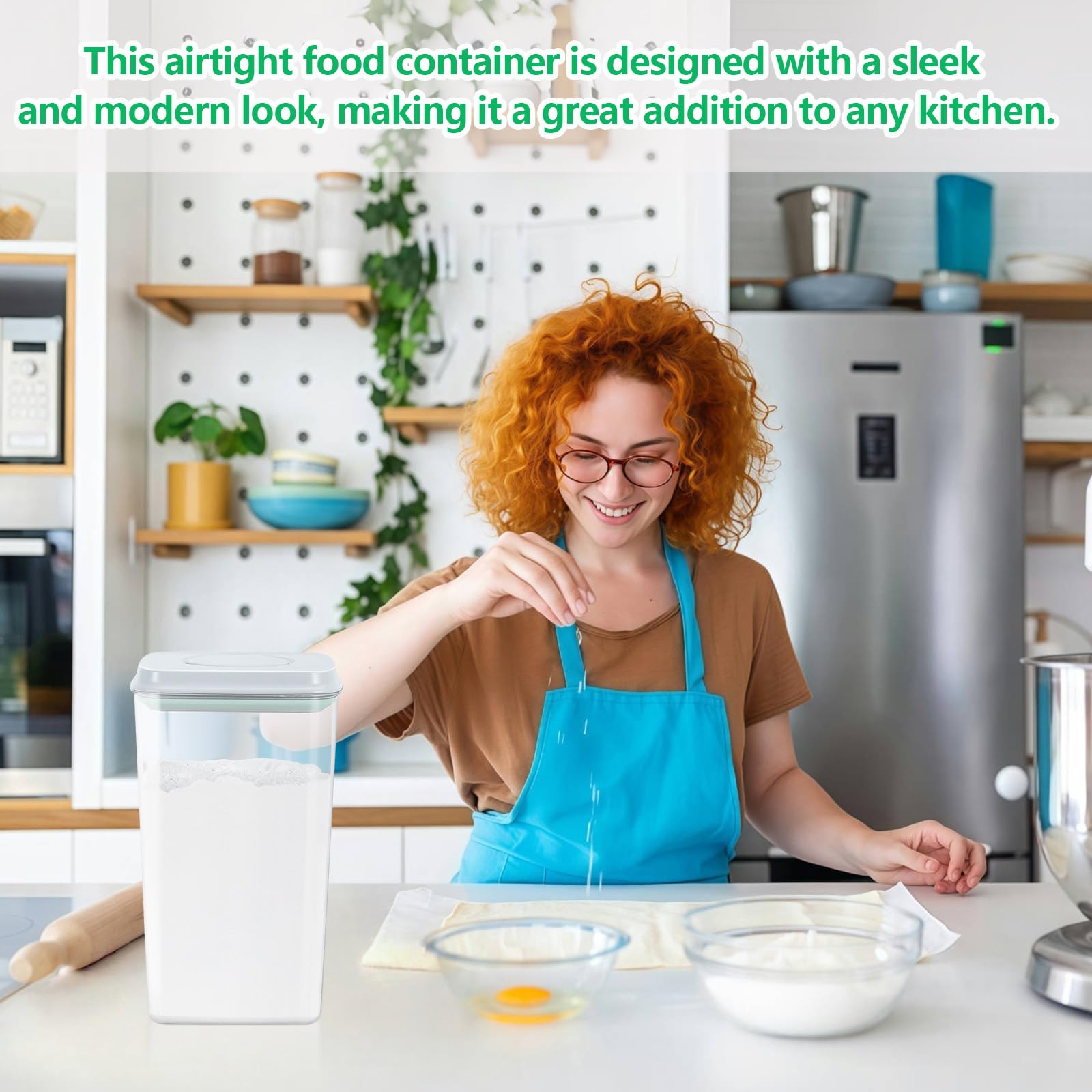 4.2 Qt Airtight Flour Rice Storage Container with Pop