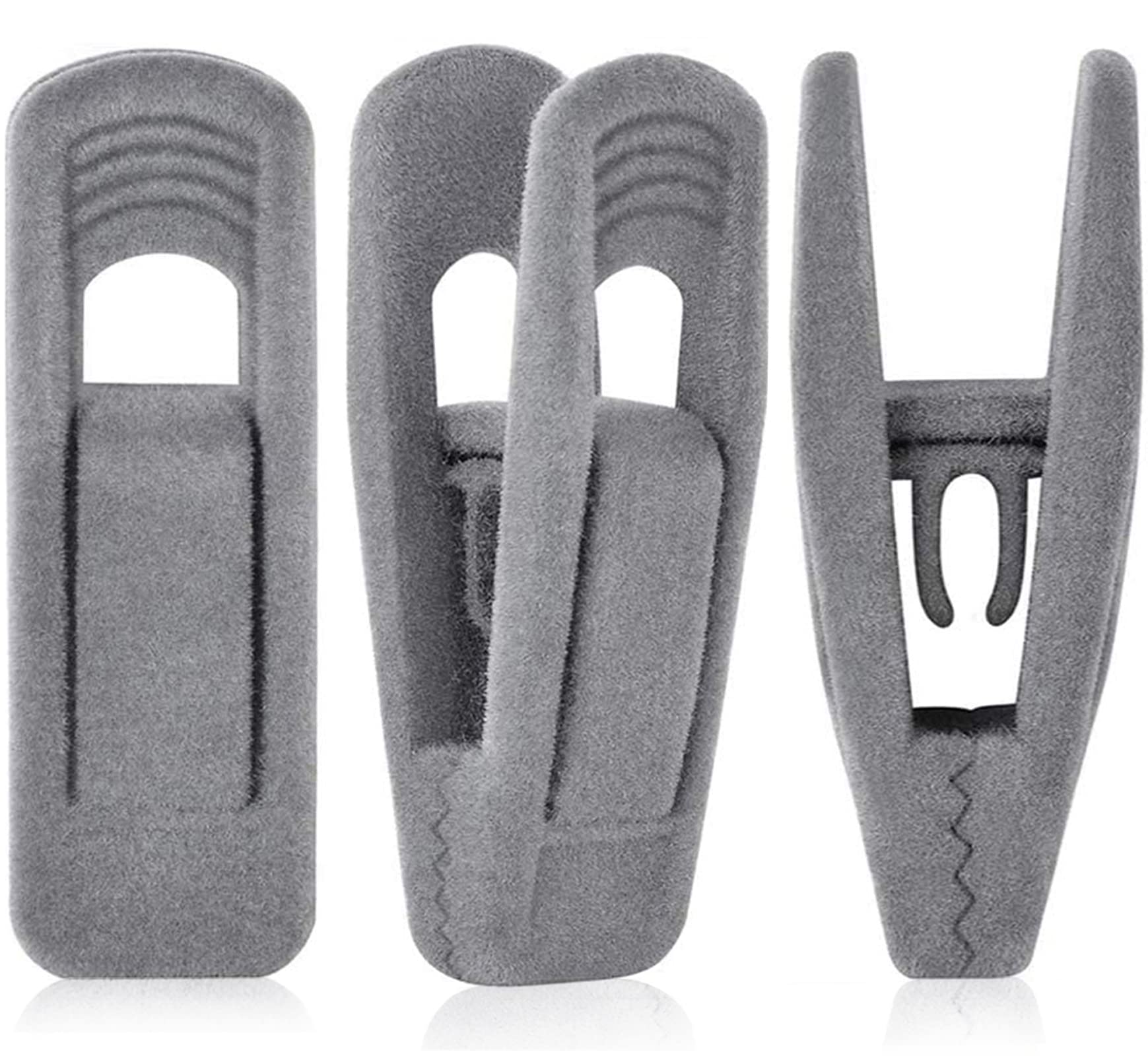 Grey Velvet Hangers Clips 50 PCS