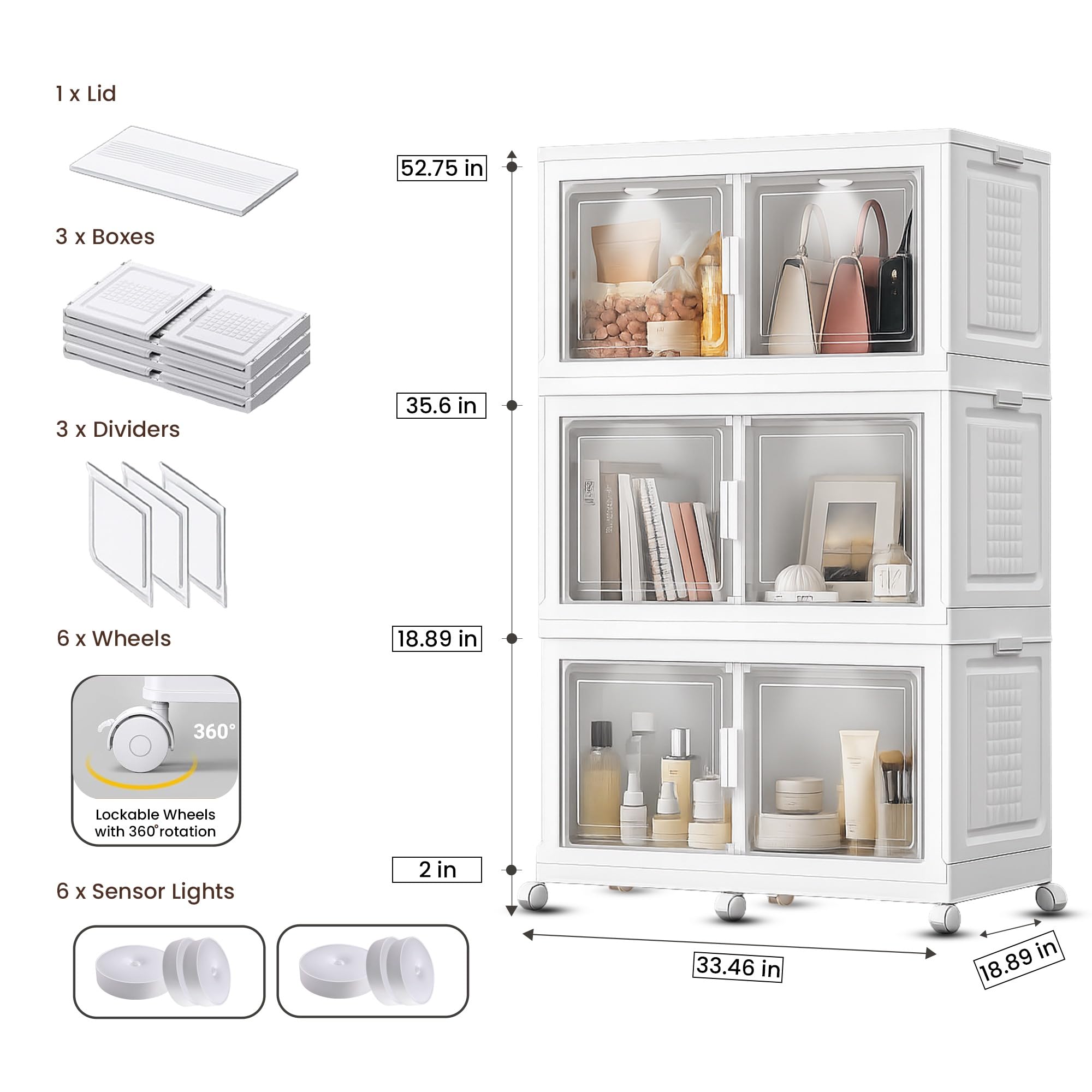 568QT 141GAL 3 Tier Stackable Storage Bins (3 Count)