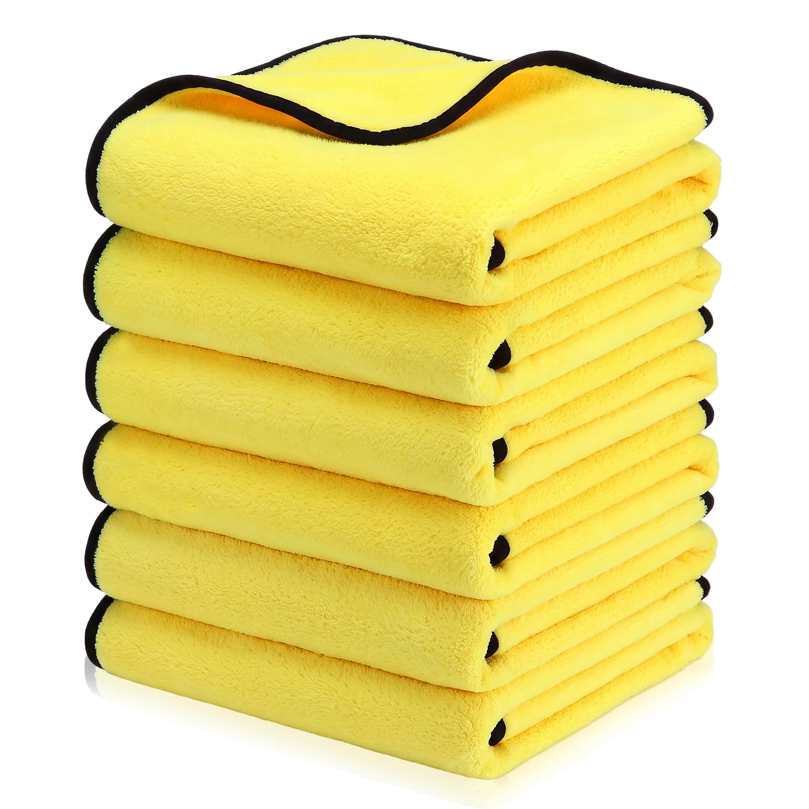 6 Pcs Yellow Microfiber Towels (6 Count)