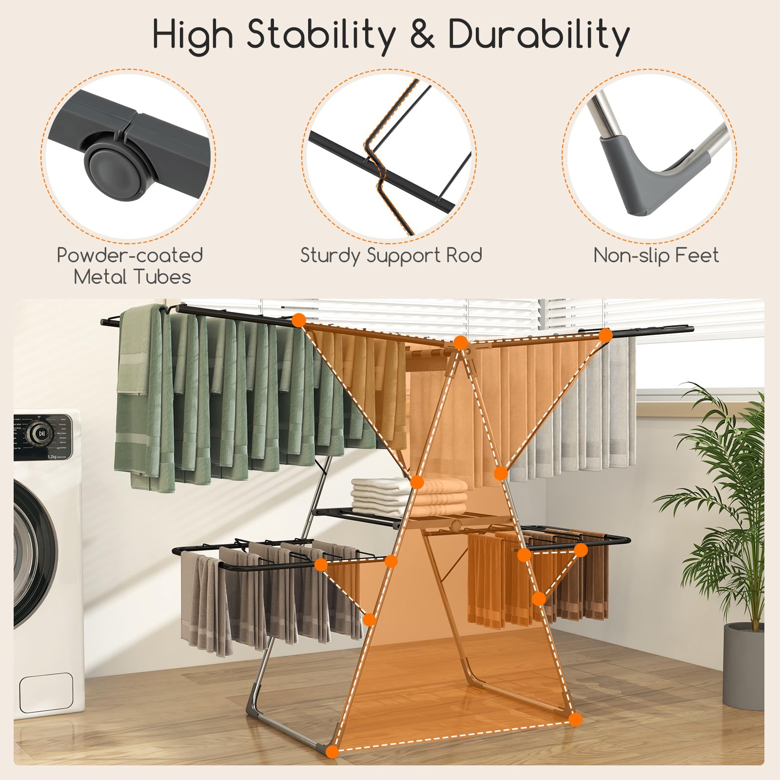Foldable Clothes Drying Rack