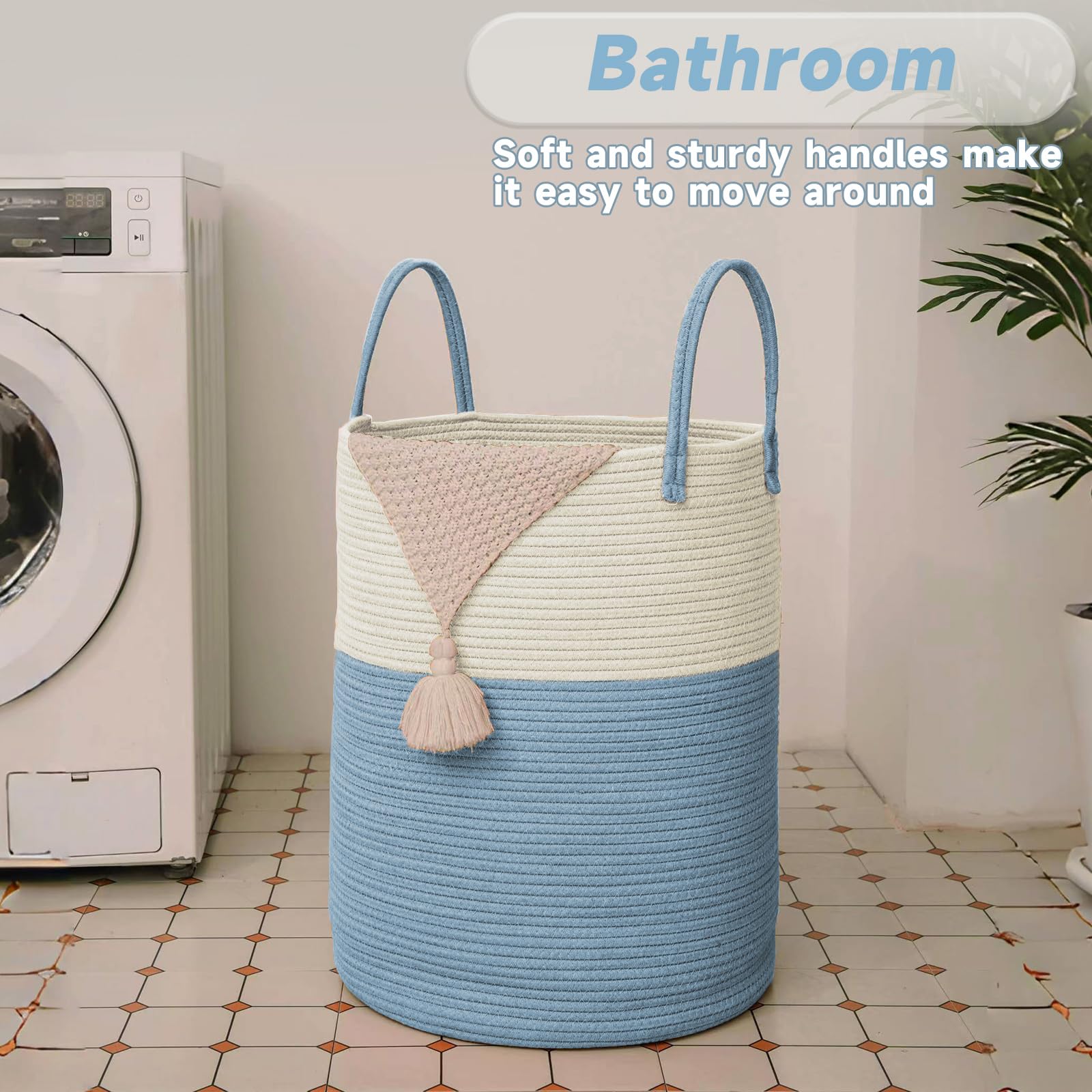 80L Cotton Rope Laundry Basket Hamper