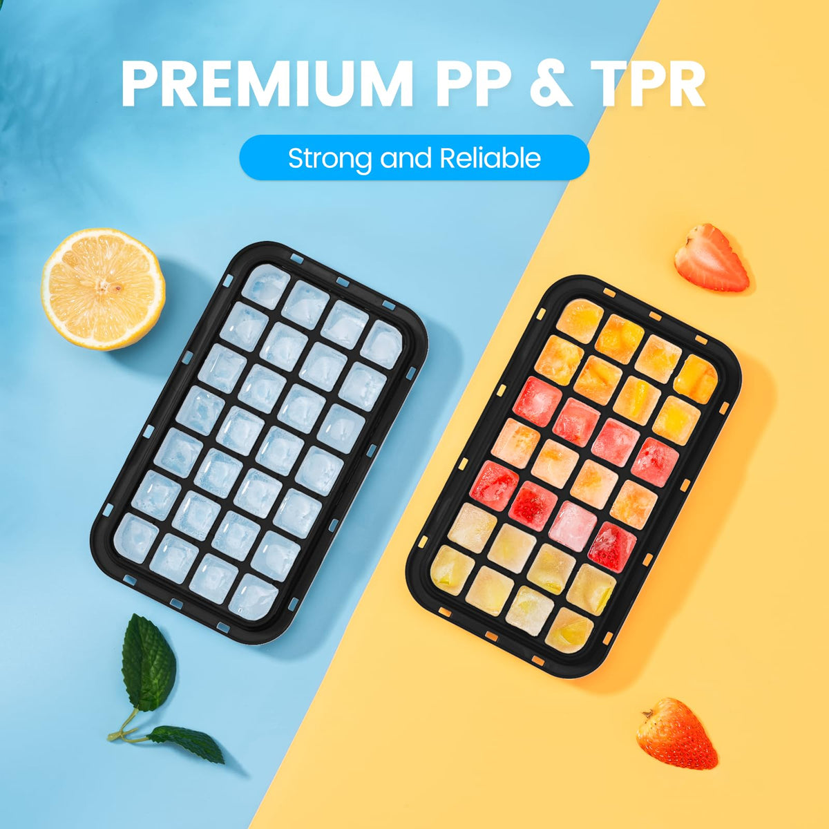 Ice Cube Tray with Lid and Bin