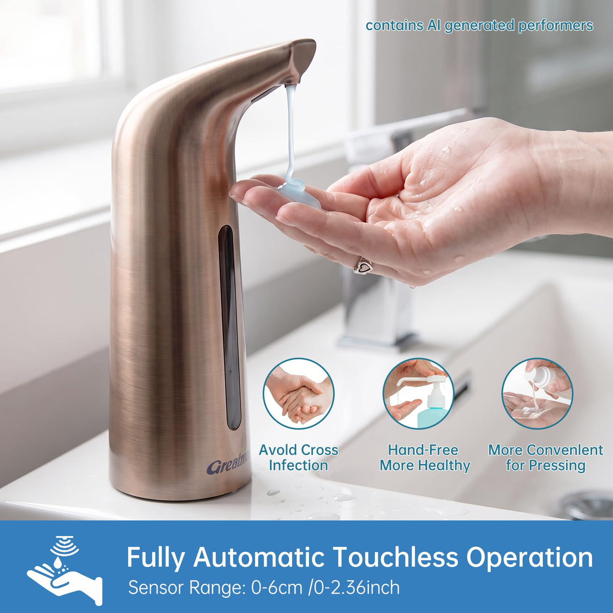 Touchless Automatic Soap Dispenser 400ml Rechargeable