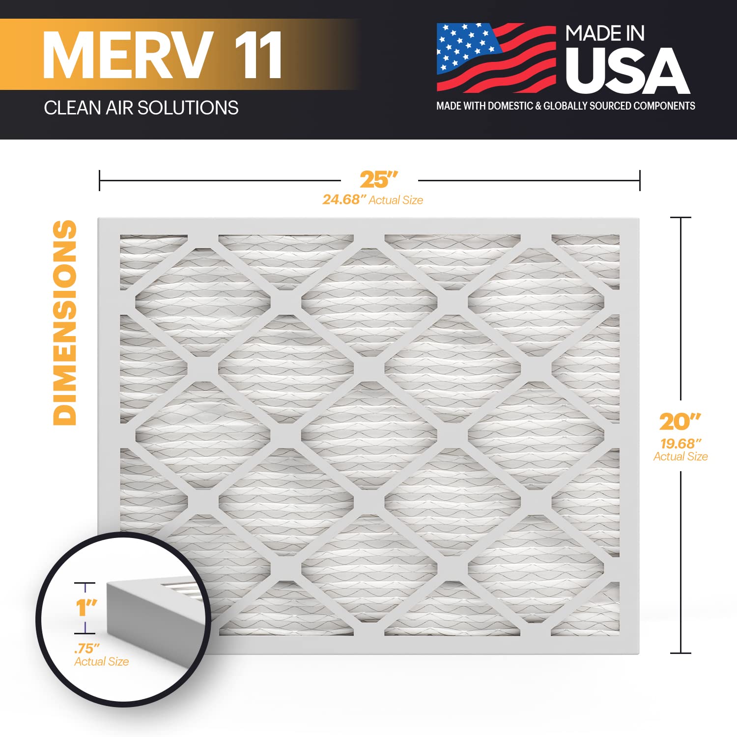 TruFilter 20x25x1 Air Filter MERV 11 (6 Count)