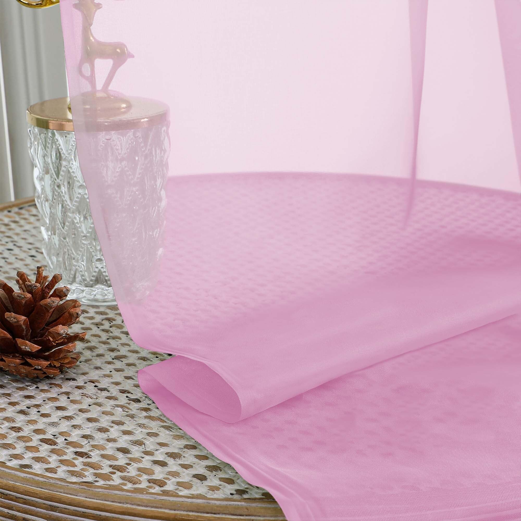 Pink Sheer Curtains 84 Inches Long 2 Panels (2 Count)