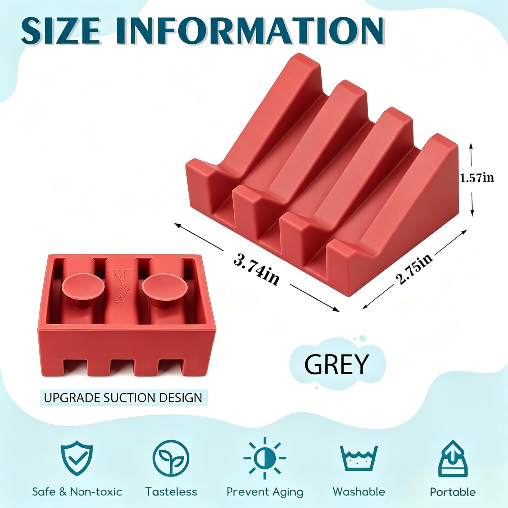 Silicone Soap Dish Self Draining with Suction Cups
