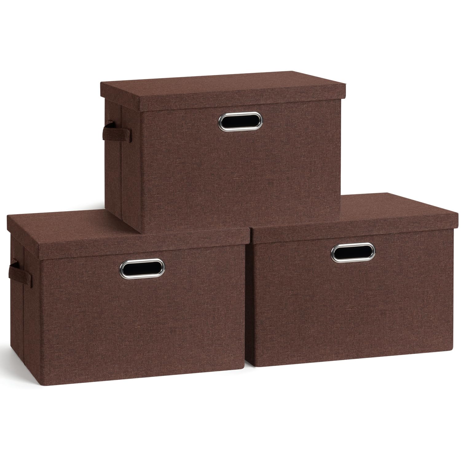 Storage Bins with Lids Fabric Closet Organizers Cubes Office Organization (3 Count)