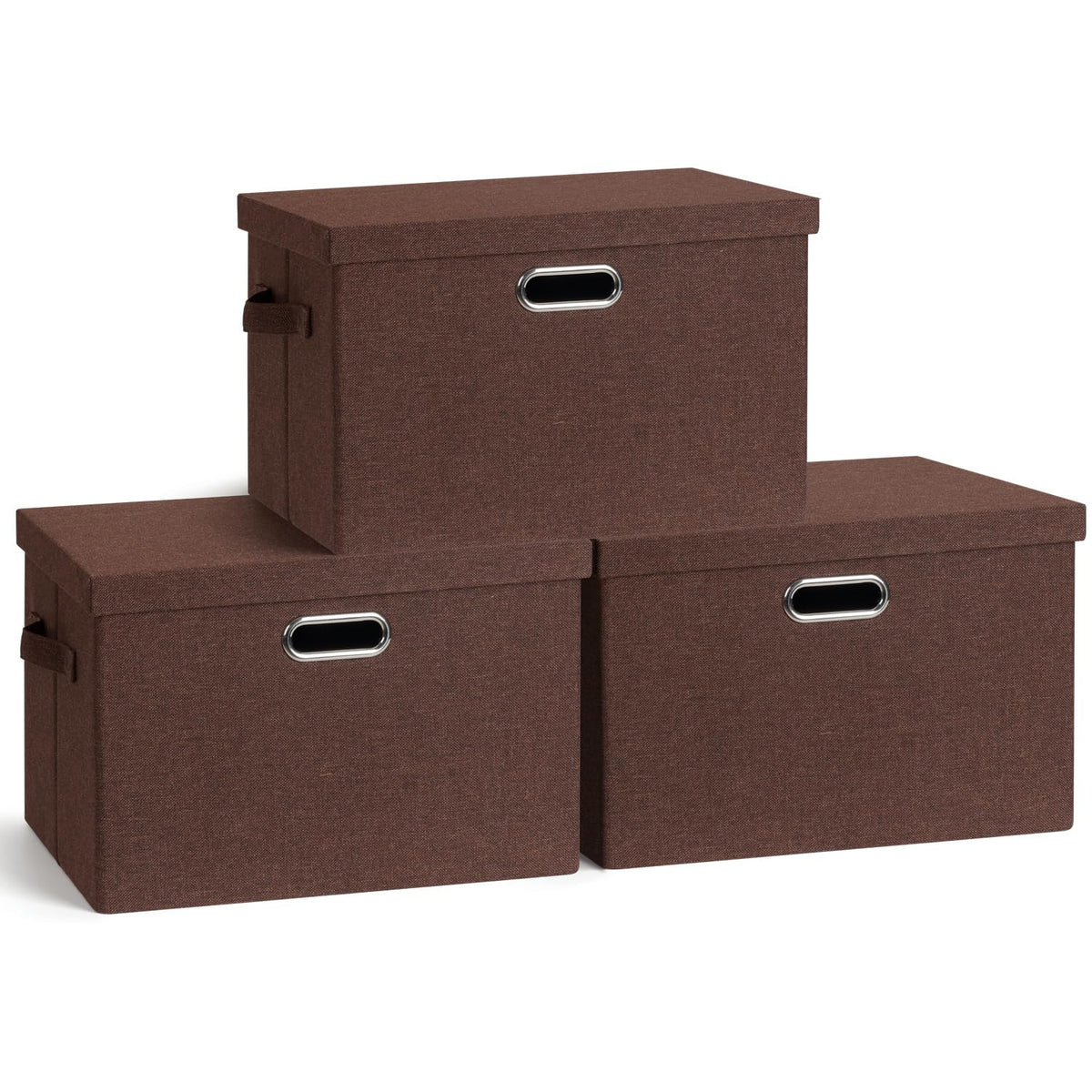 Storage Bins with Lids Fabric Closet Organizers Cubes Office Organization (3 Count)