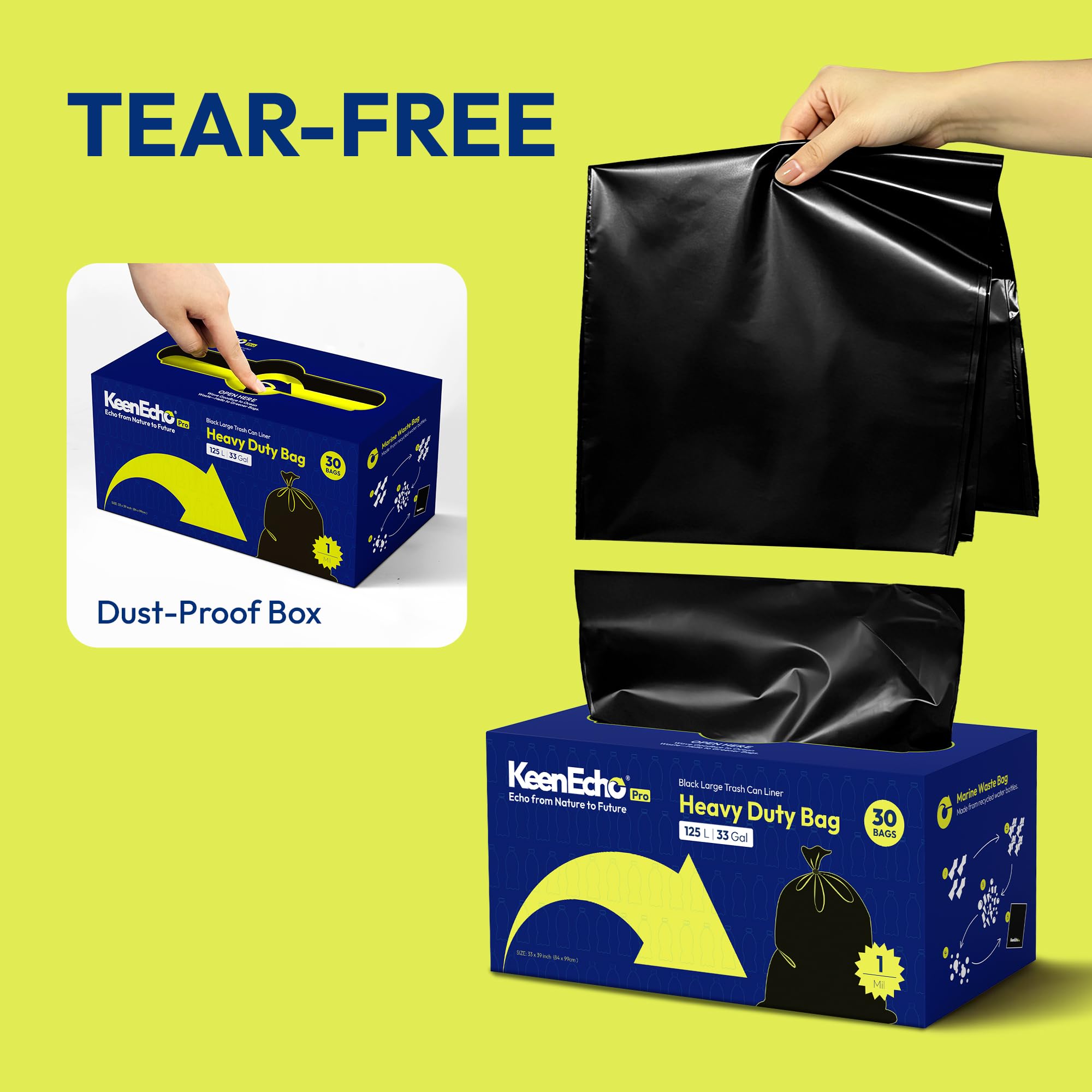 Heavy Duty Trash Bags 33 Gallon 30 Count