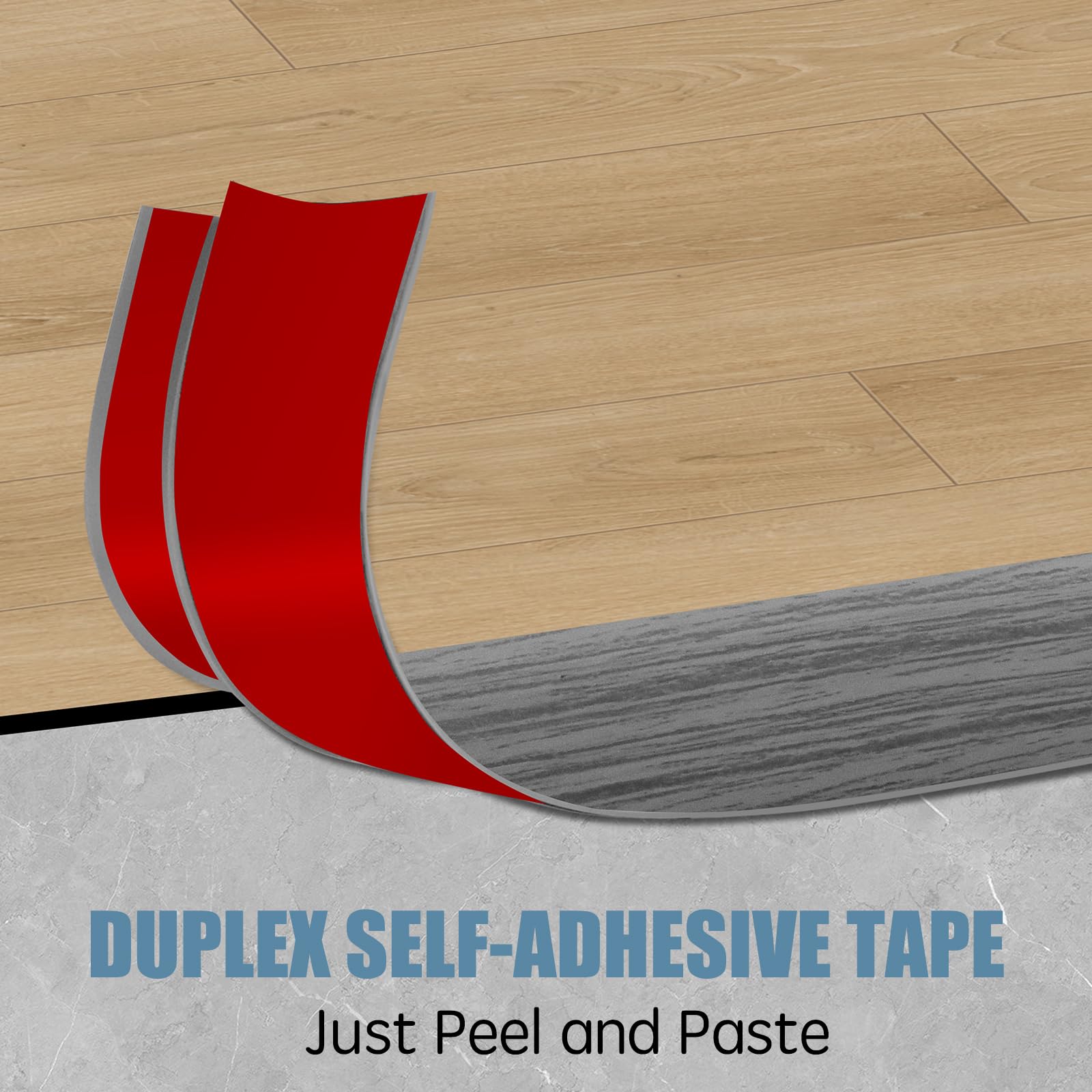 Floor Transition Strip Door Threshold 78" Floor Transition Reducer Trim on The Edges Threshold Strip Self Adhesive Suitable for Doorways
