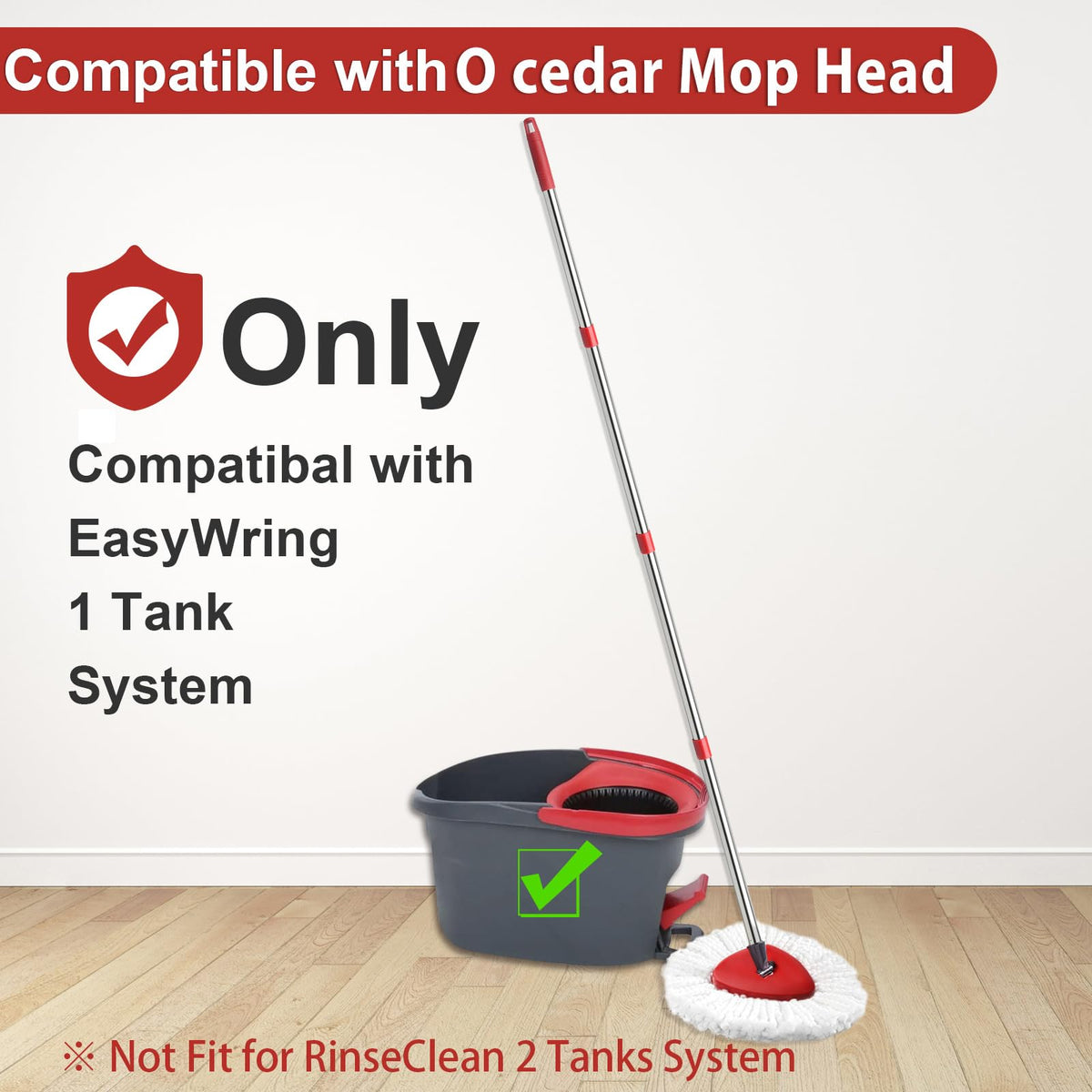 Spin Mop Replacement Set Compatible with OCedar EasyWring 1 (4 Count)