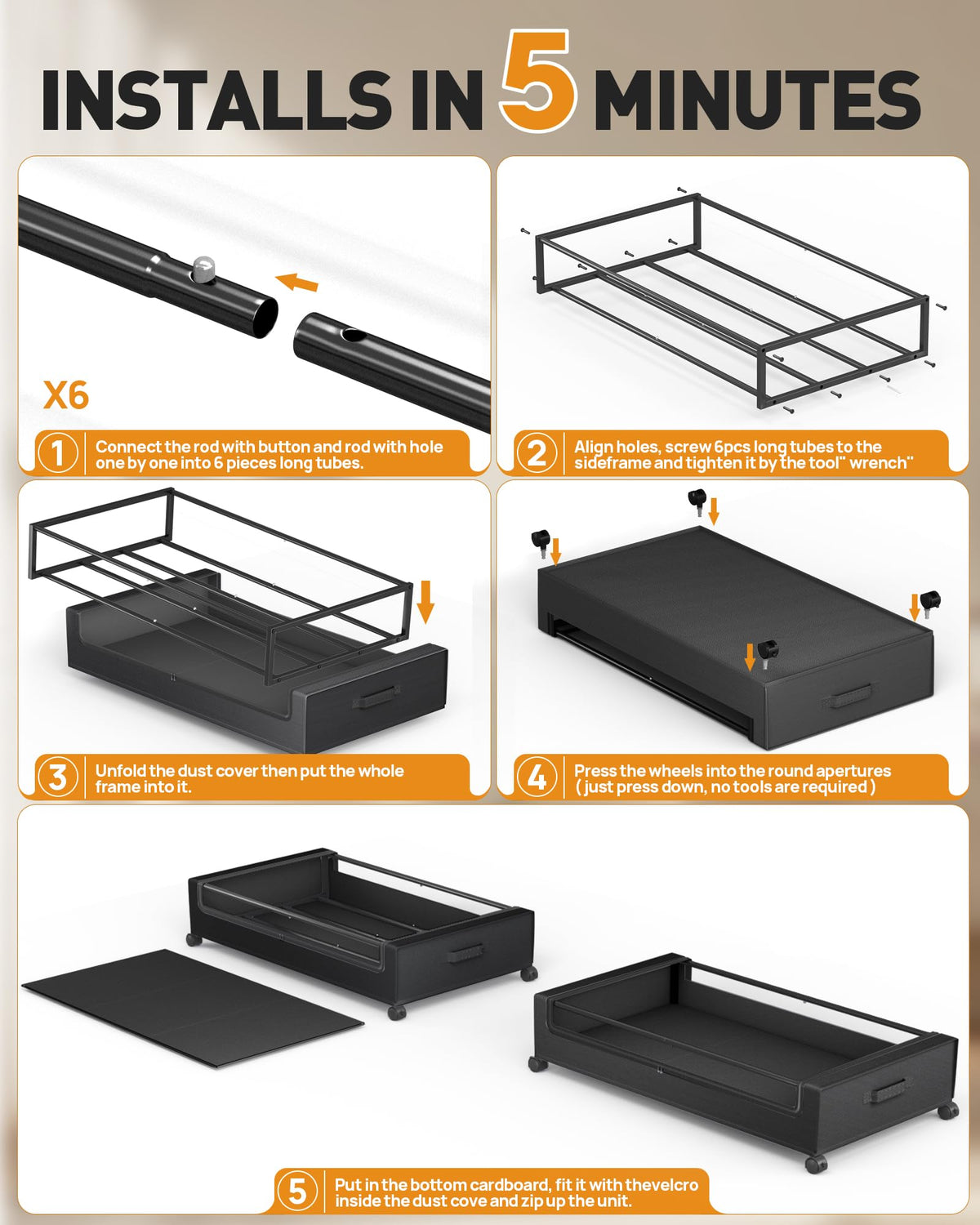 Under Bed Storage with Wheels