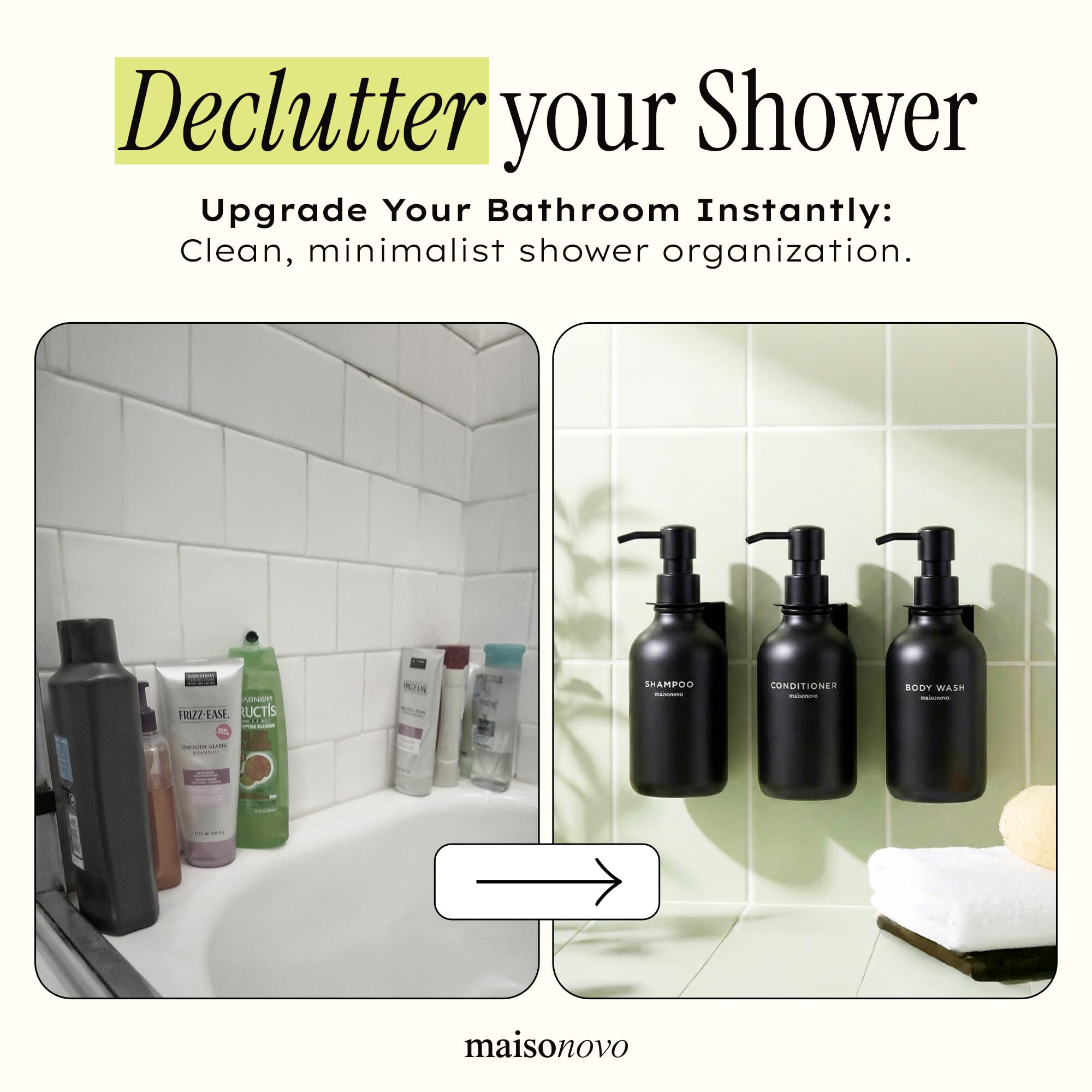 Shampoo and Conditioner Dispenser (3 Count)