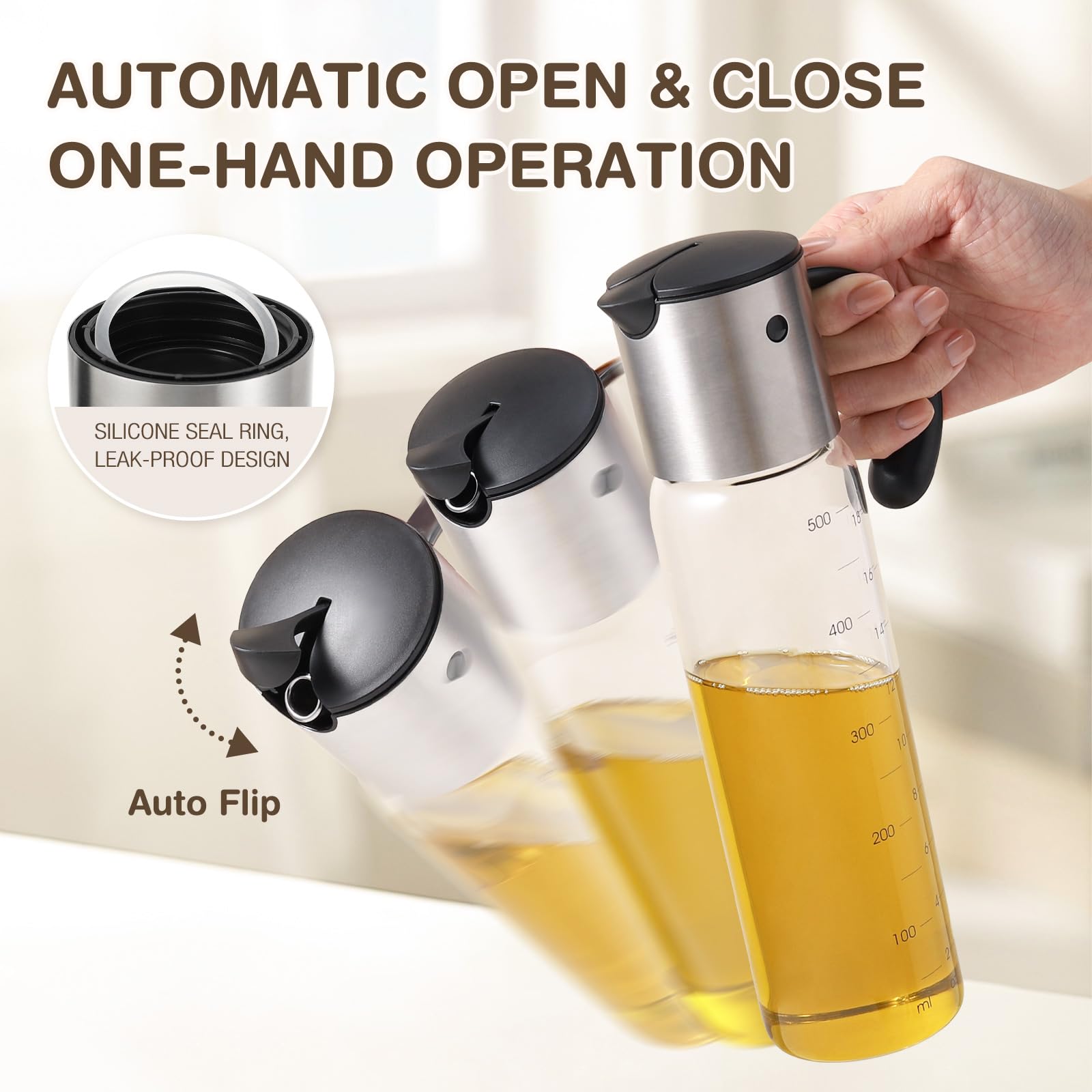 Large Olive Oil Dispenser Bottle Kitchen (2 Count)