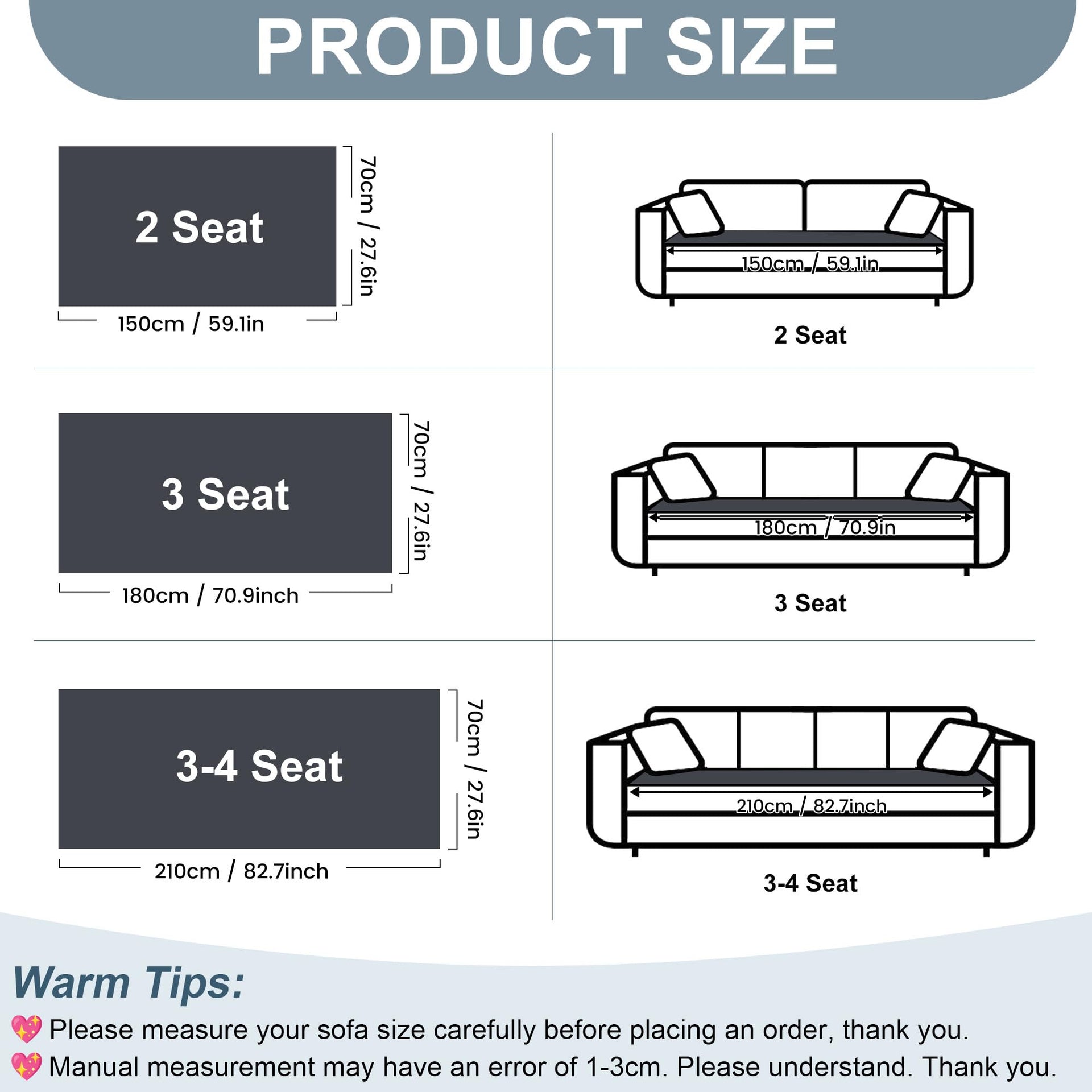 Couch Covers for Sofa Pet Friendly (3 Count)