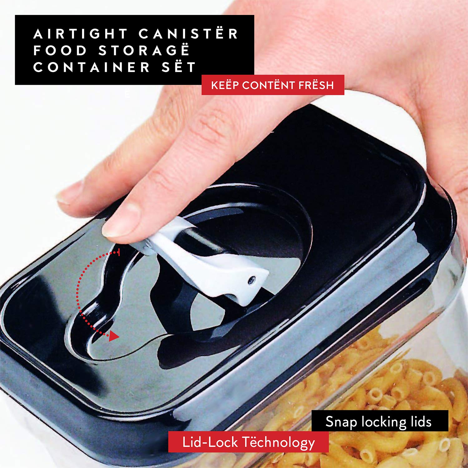 Pasta Storage Containers for Pantry Airtight (2 Count)