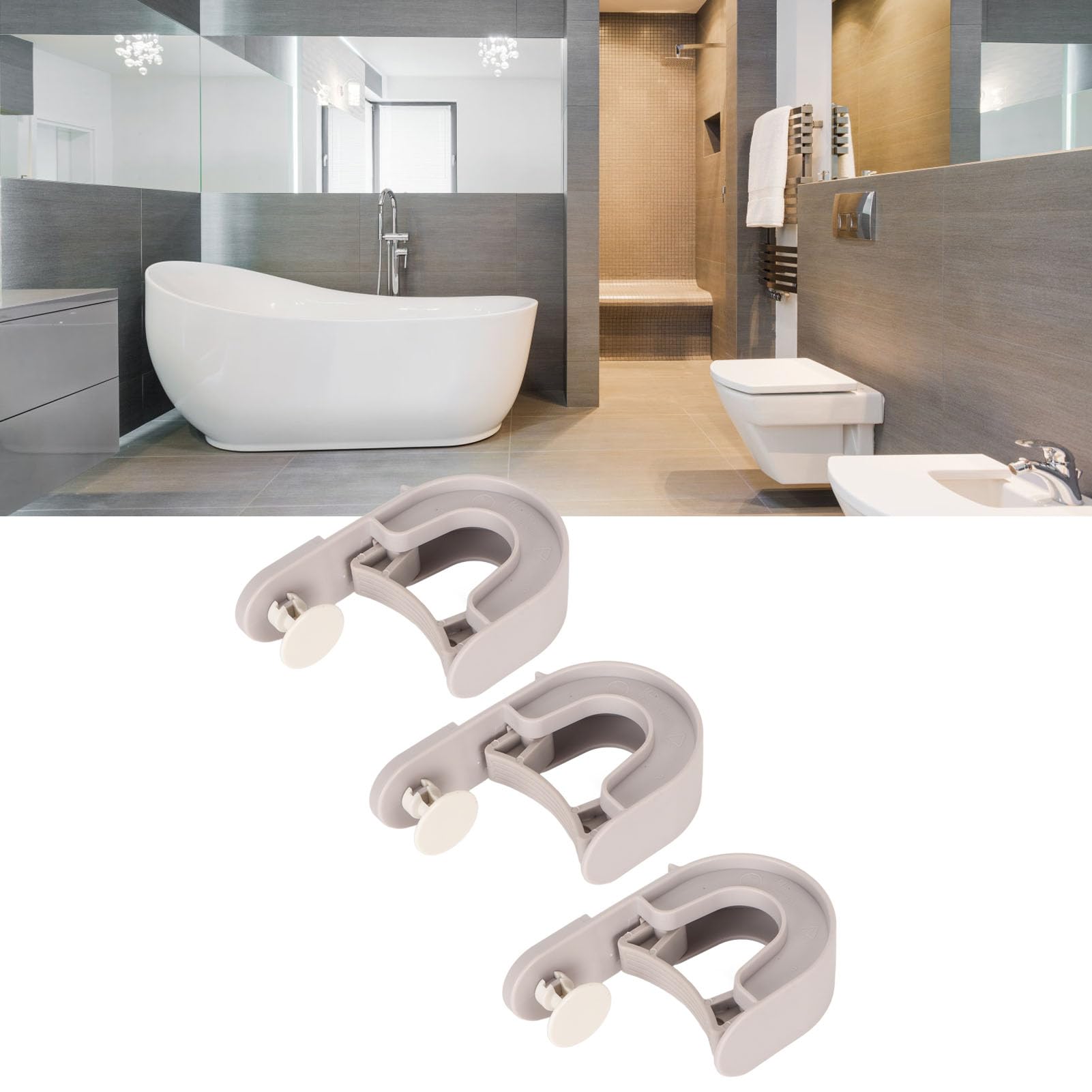 Broom Holder 3 PCS Wall Mount Mop Organizer Gripper