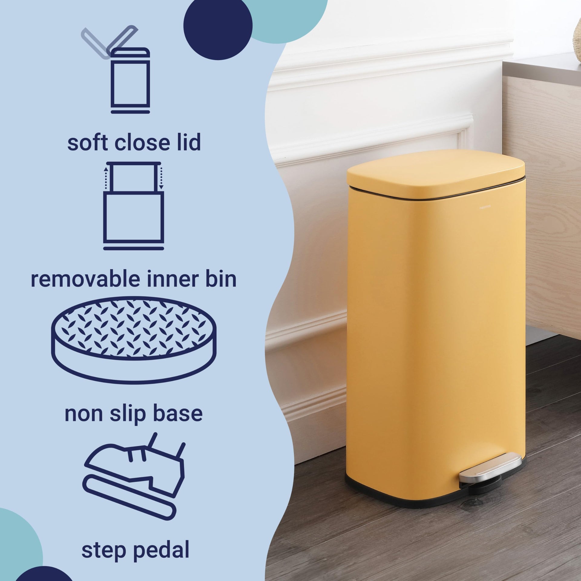 Curtis 8 Gal Step Trash Can Soft Close 25"