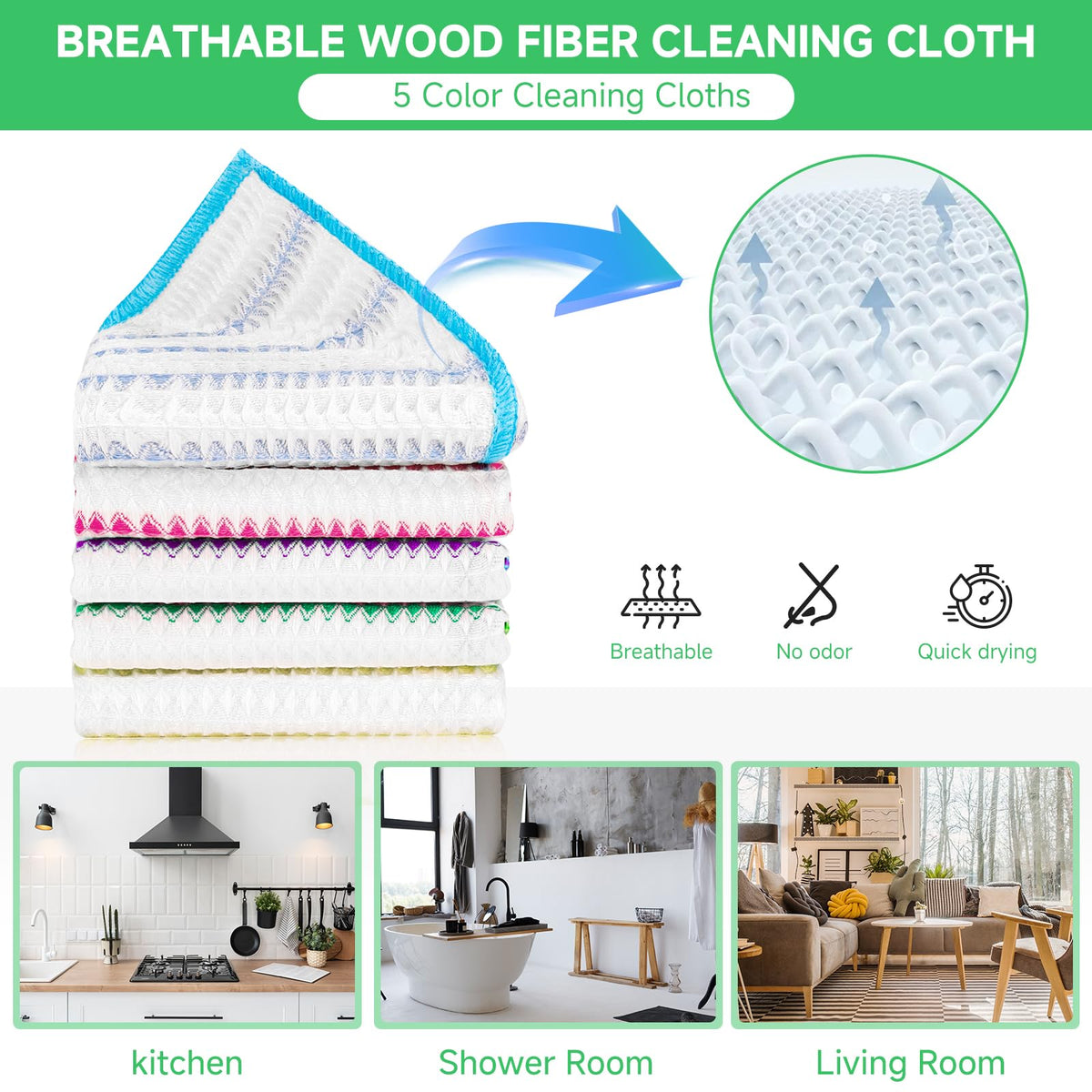 Wood Fiber Cleaning Cloth (15 Count)