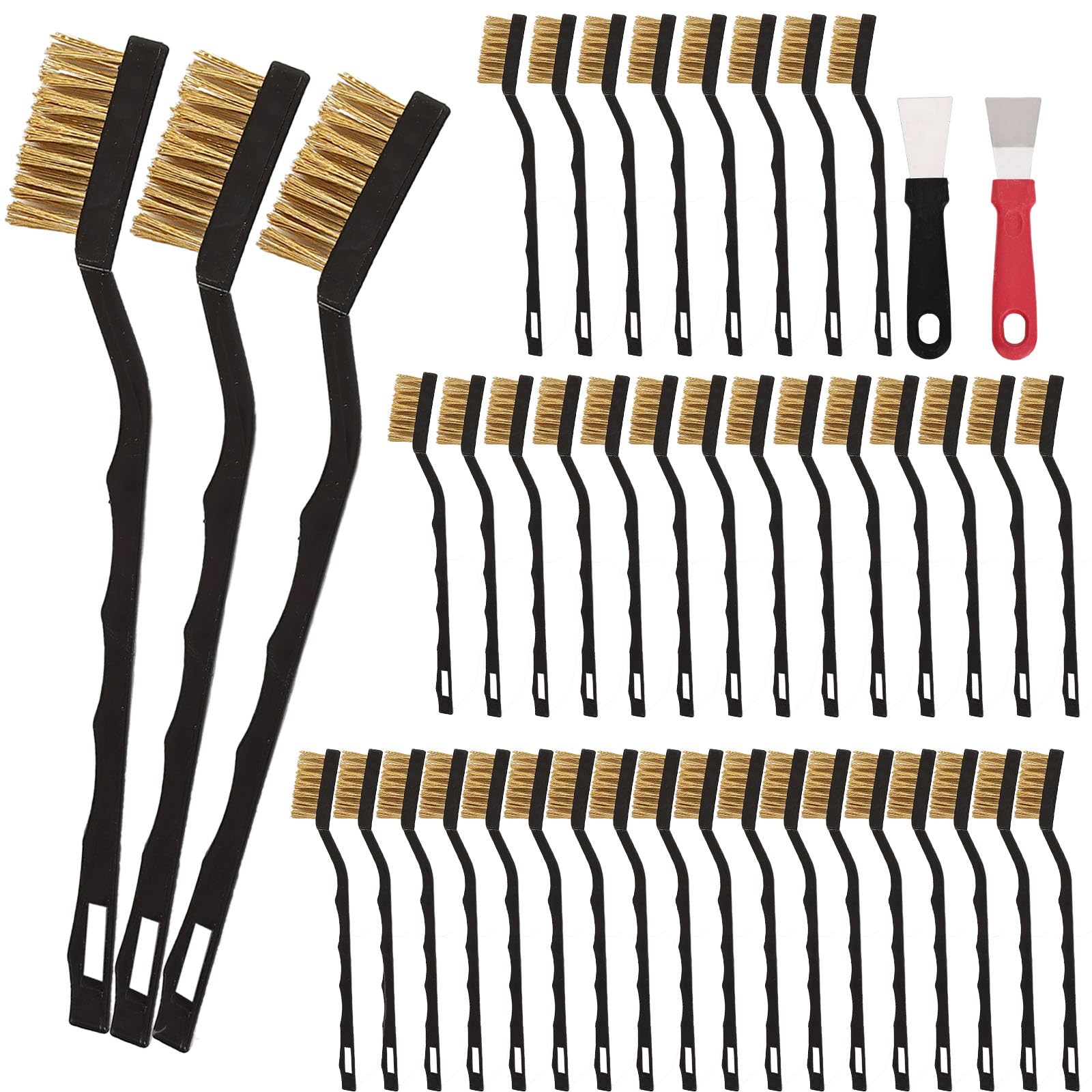 40 Pcs Mini Wire Brush Pure Brass Copper Wire Brush Set (40 Count)