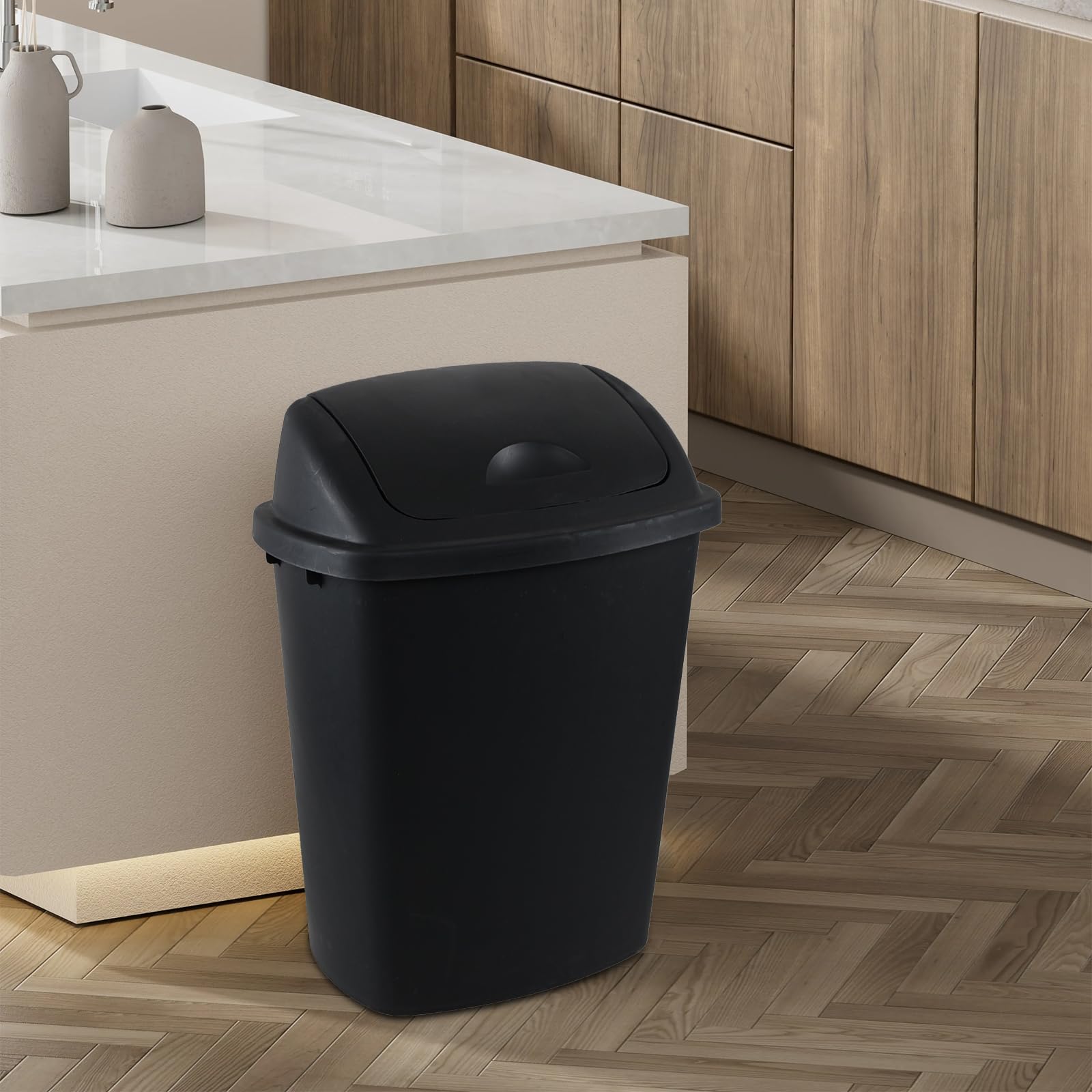 4 Pack 11 Gallon Swing Top Trash Can (4 Count)